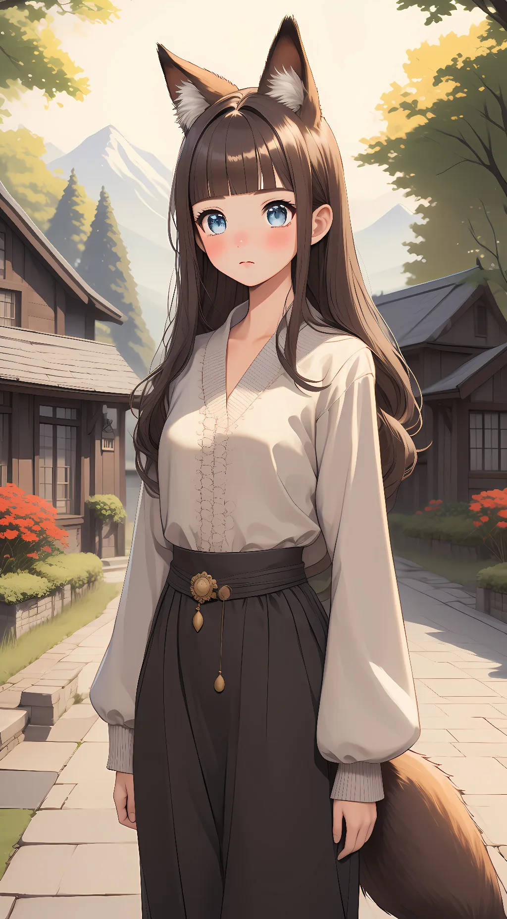 ai character: newako afton background