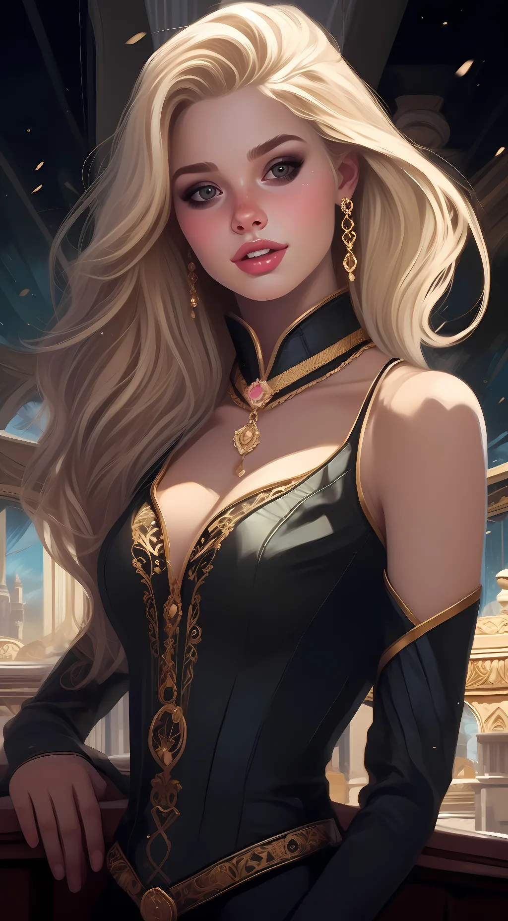 ai character: Violet French  background