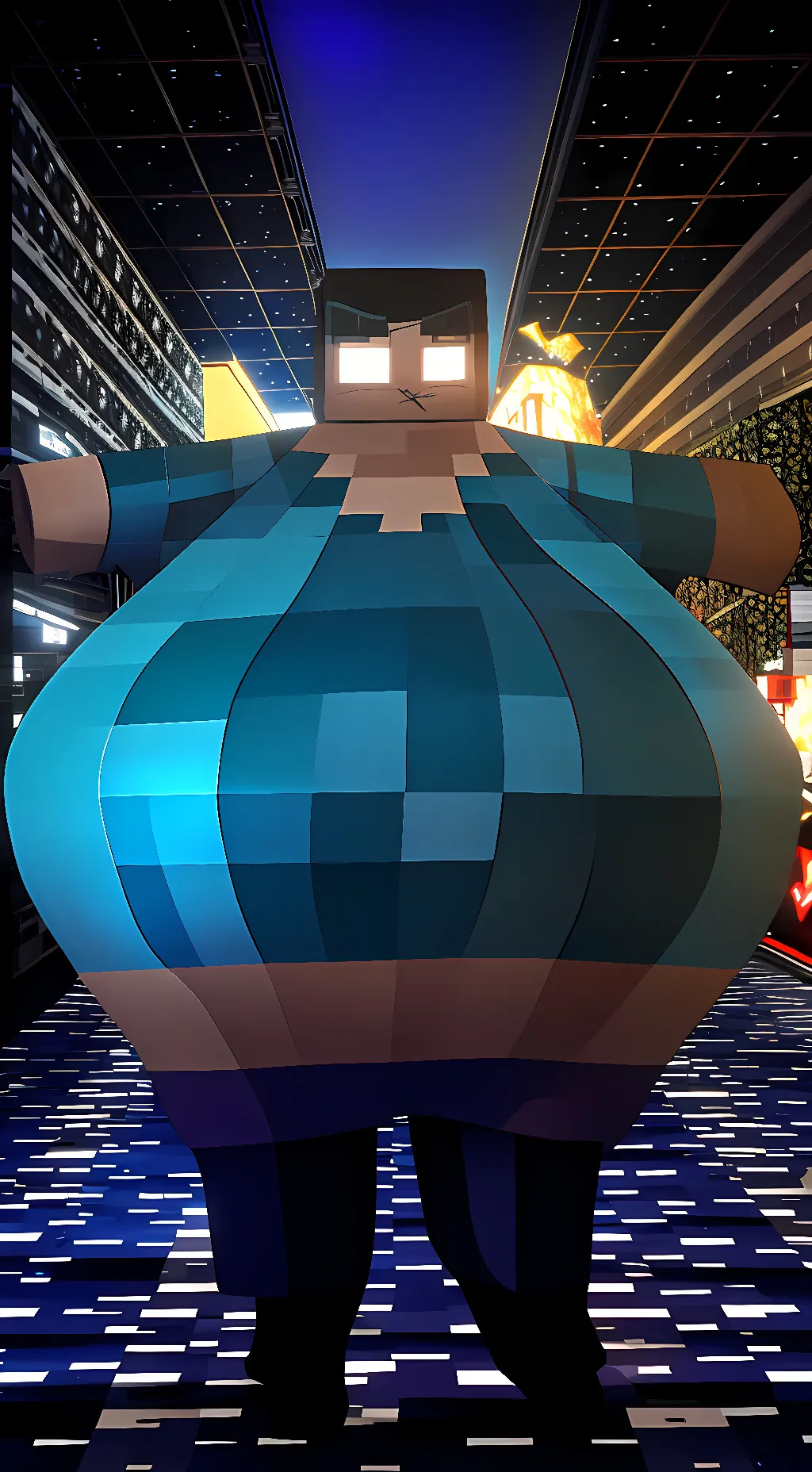 ai character: Fat Herobrine background