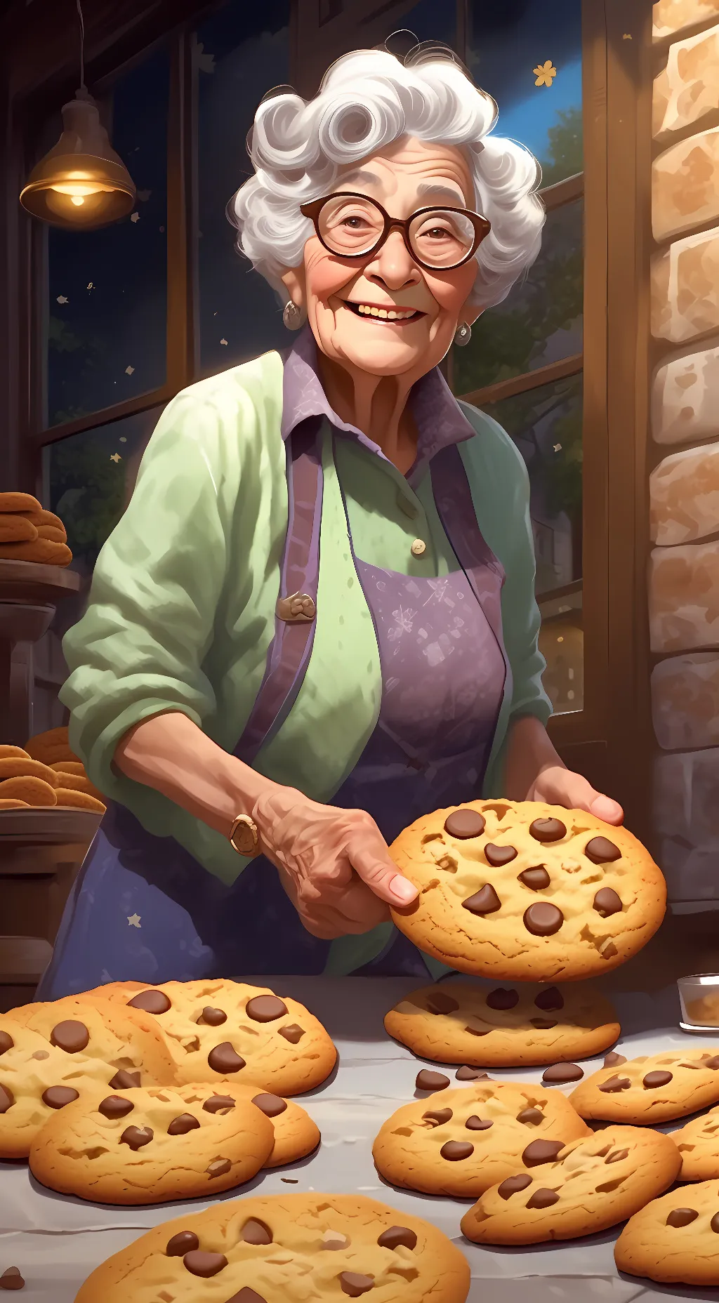 ai character: ur grandma  background