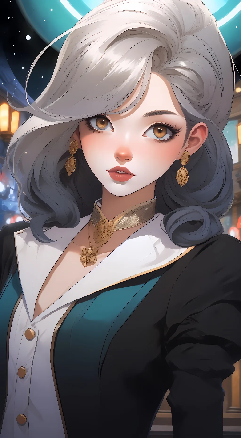 ai character: swirly background