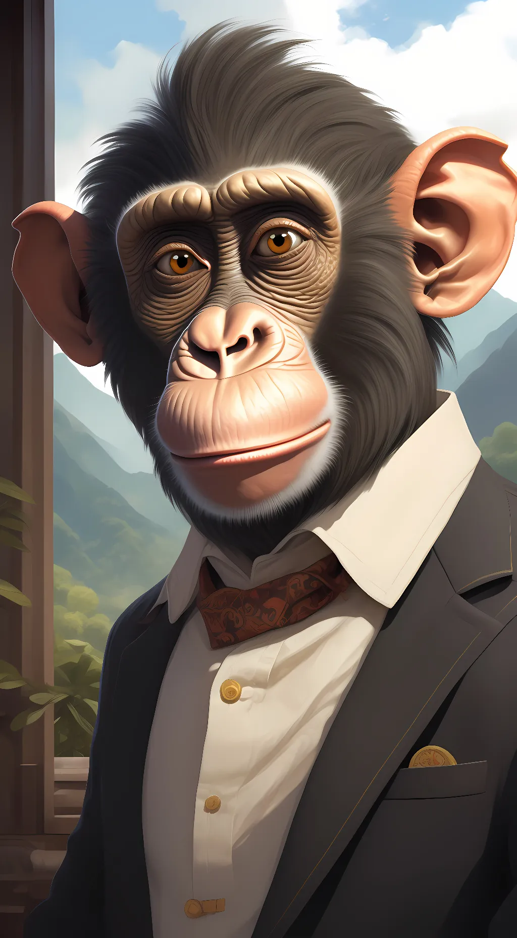 ai character: MONKEY background