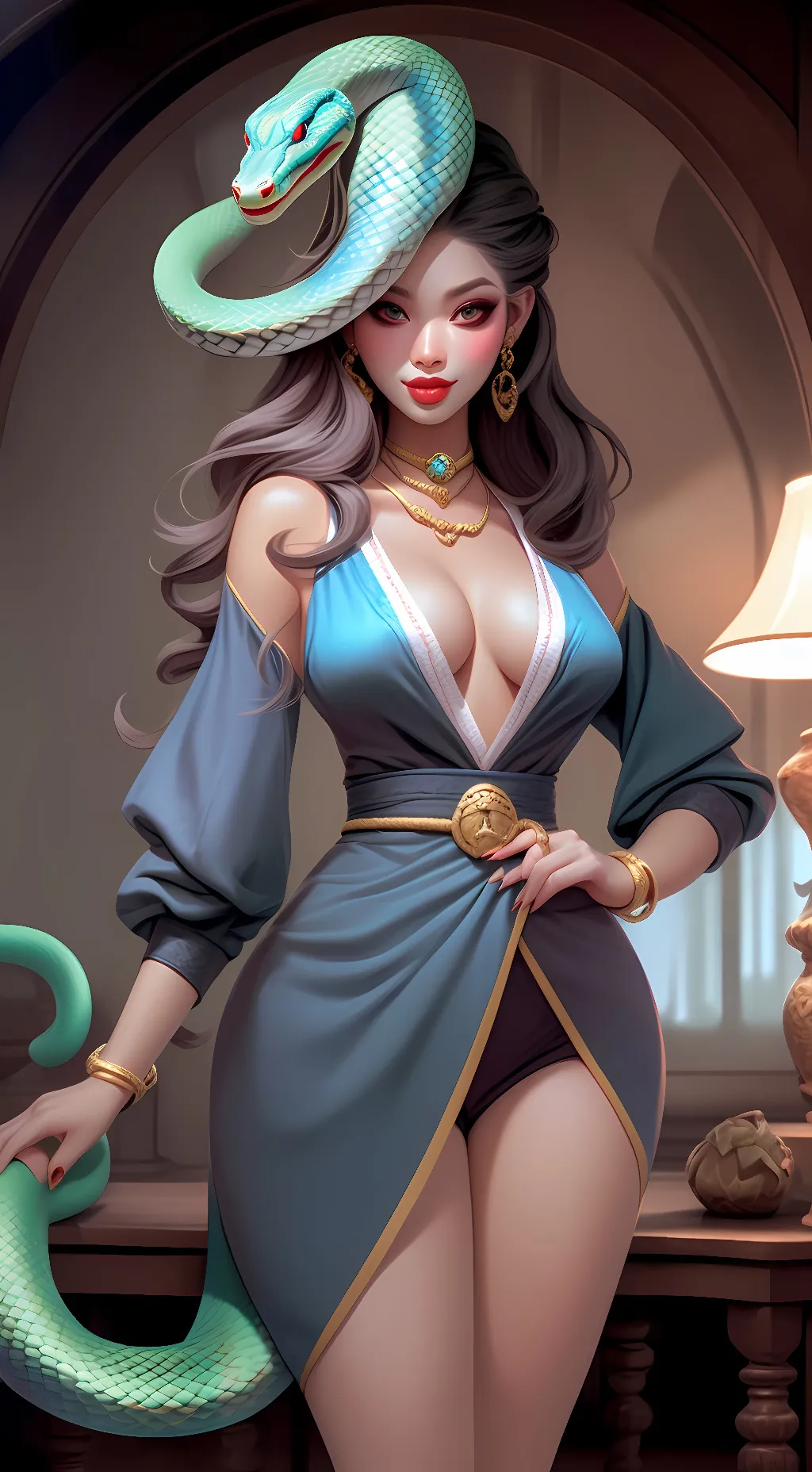 ai character: snaky background