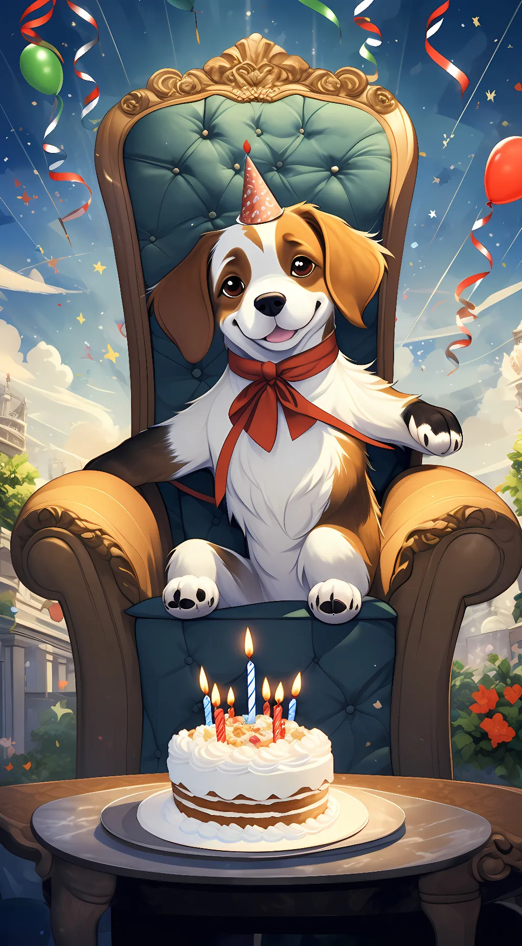 ai character: Birthday Doggy  background