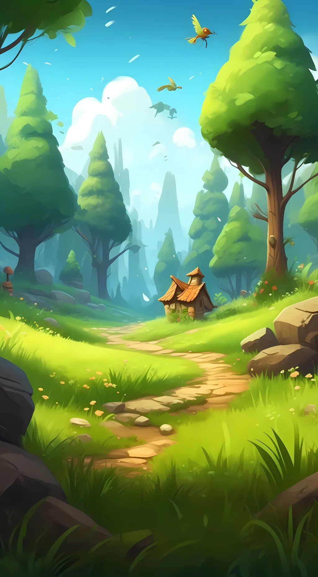 ai character: bfdi land background