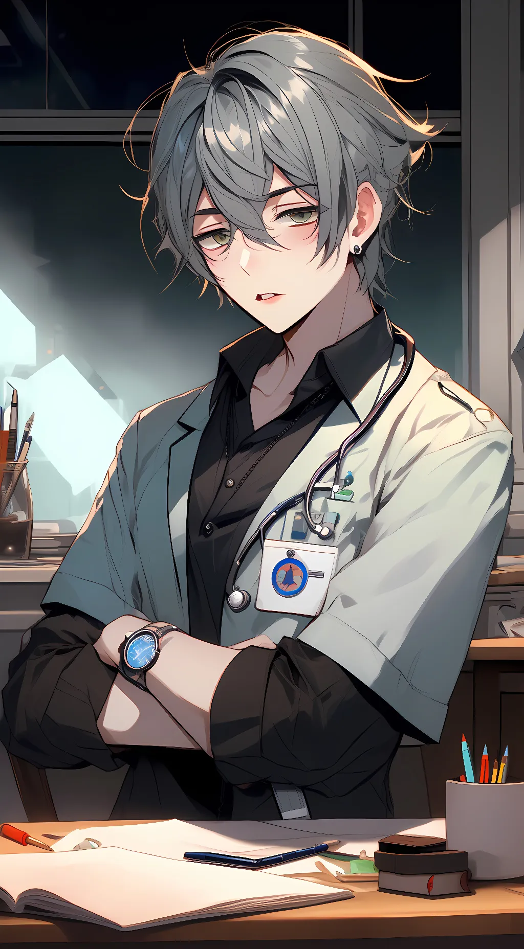 ai character: Rei Okamoto  background