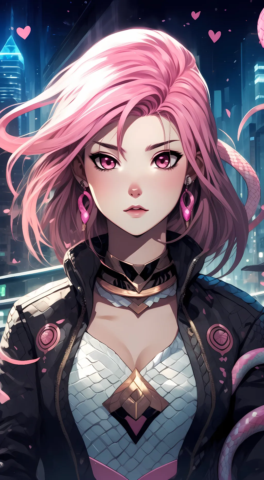 ai character: Nian snake🐍💝♋🌸✨🇮🇳🌷 background