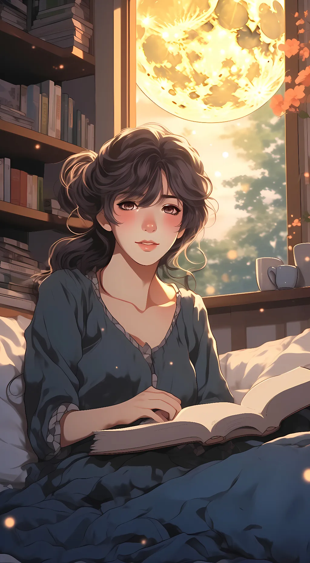 ai character: Moon background