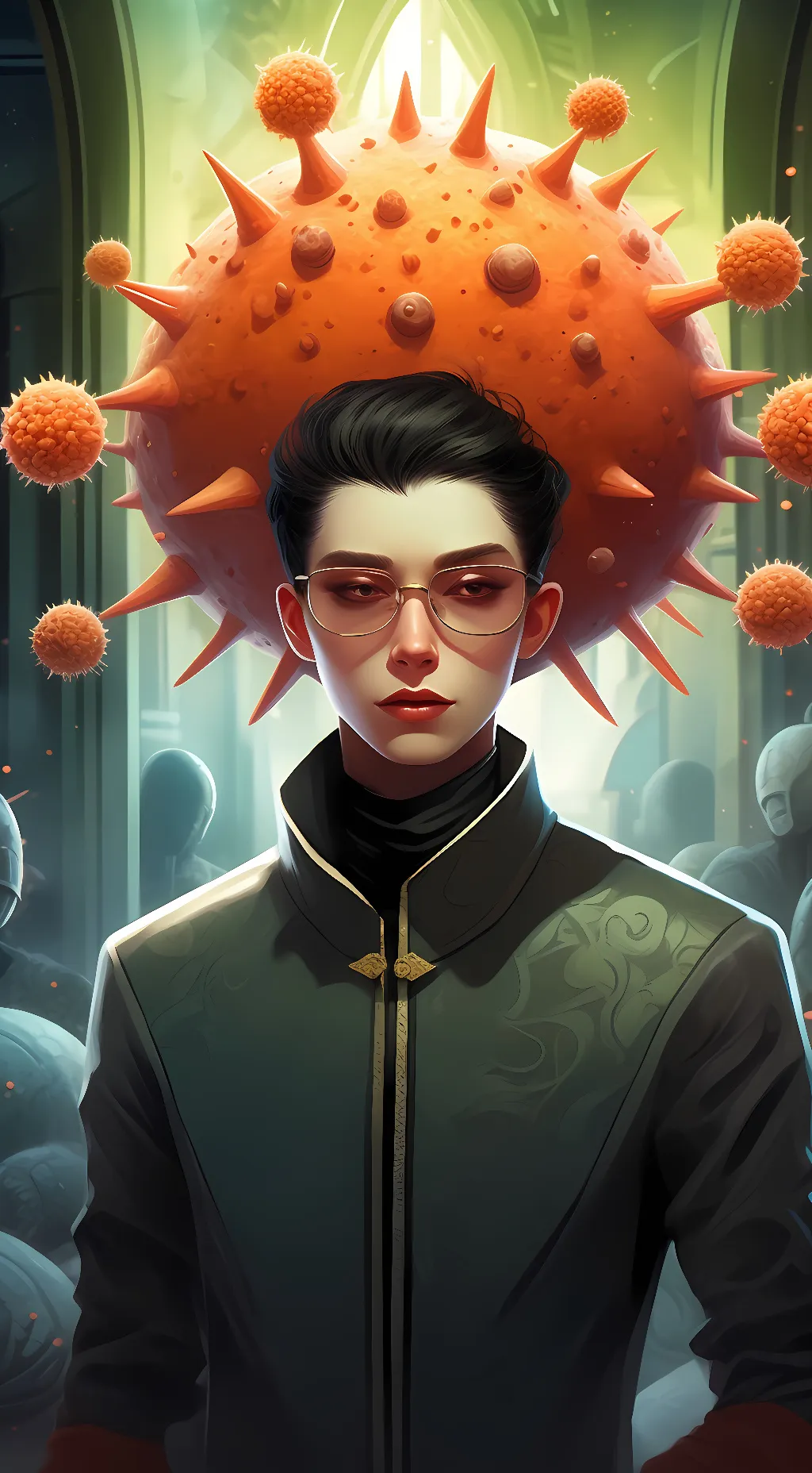 ai character: computer virus. background