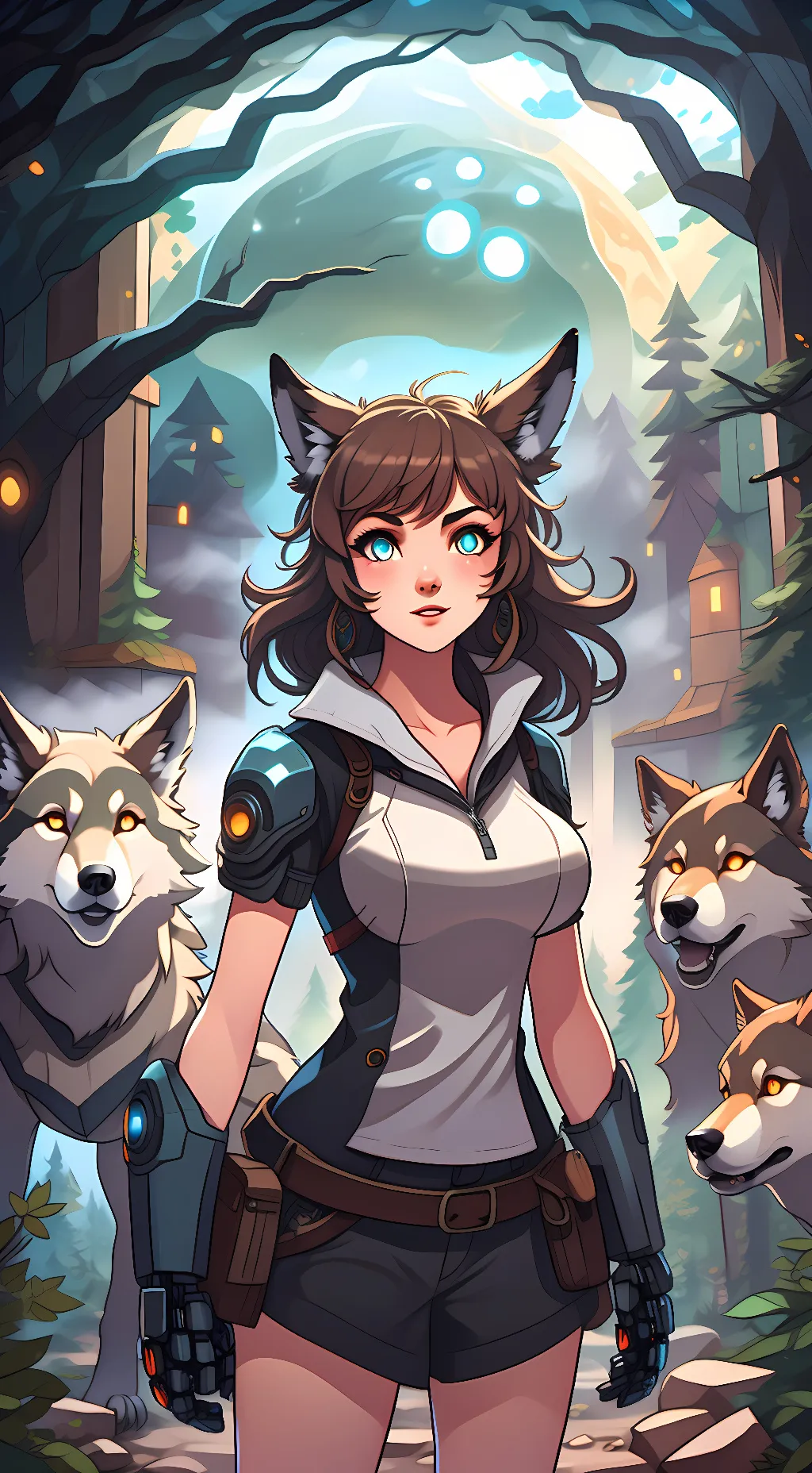 ai character: Catie Wolfenstein  background