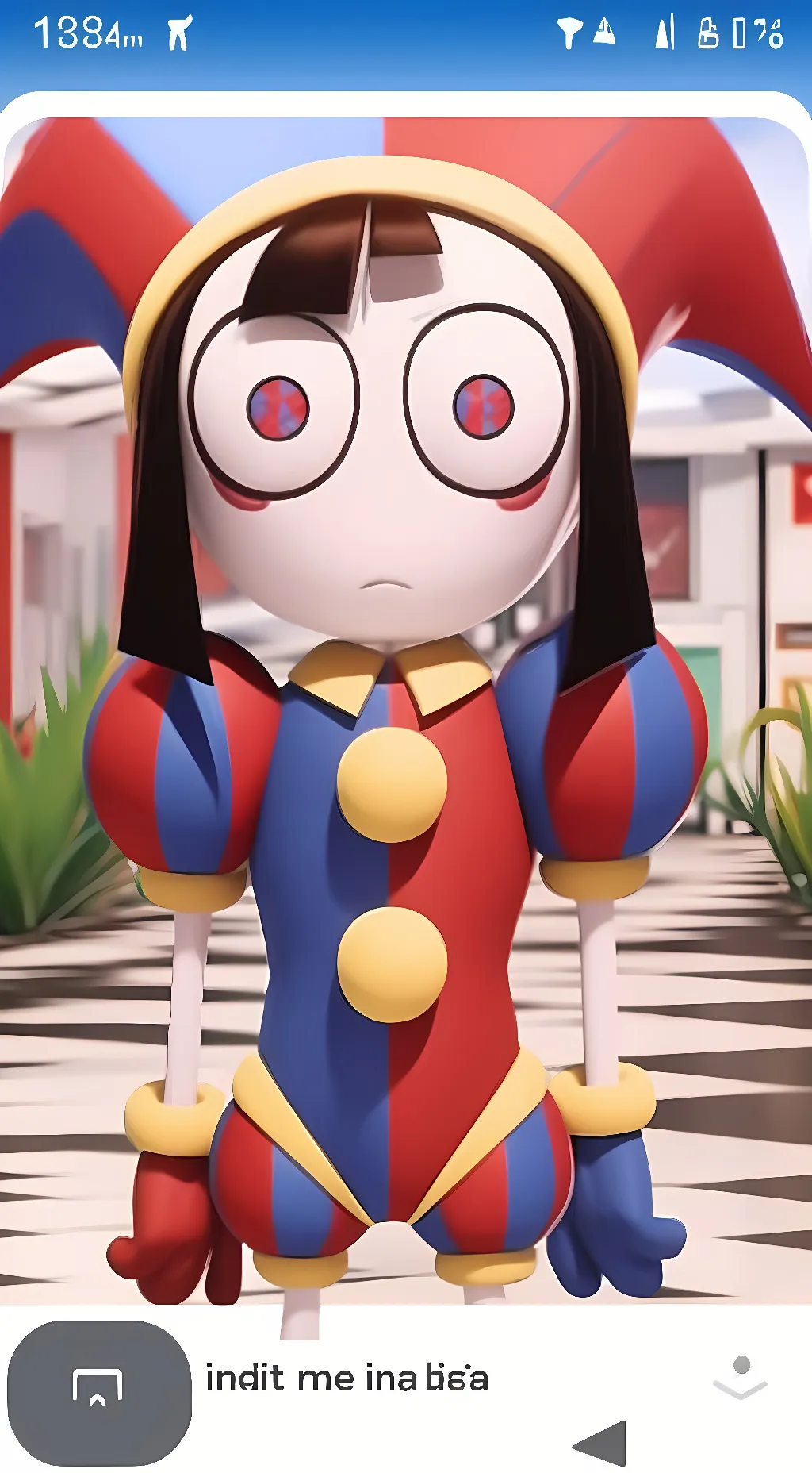 ai character: Pomni from TADC background