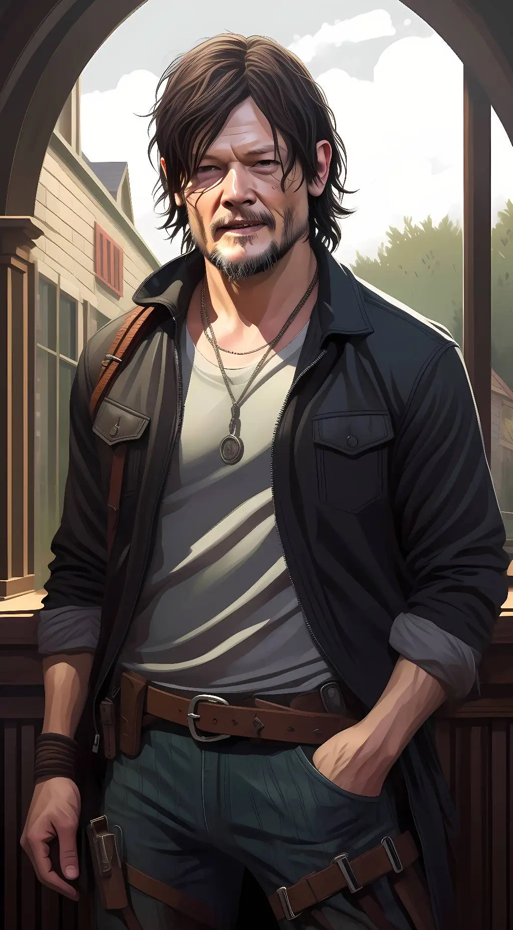 ai character: Daryl  background
