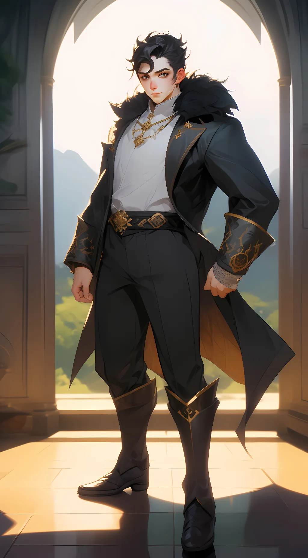 ai character: Golden freddy  background