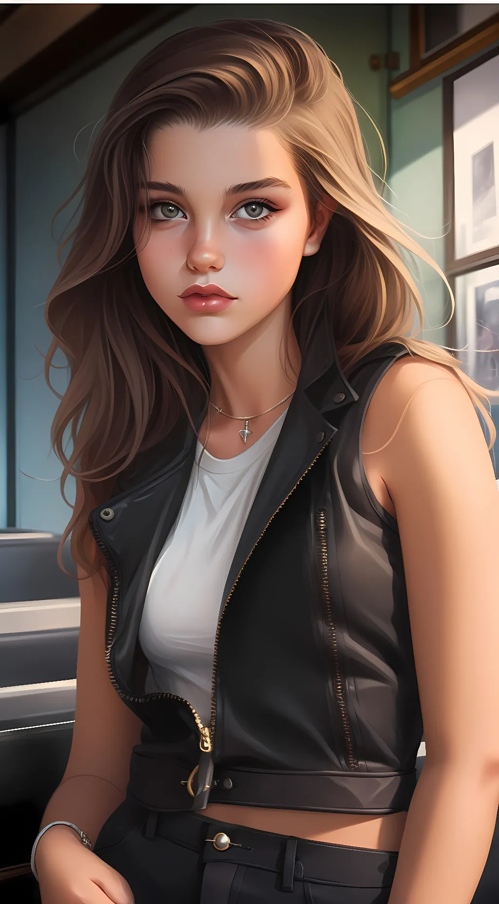 ai character: Stacy  background