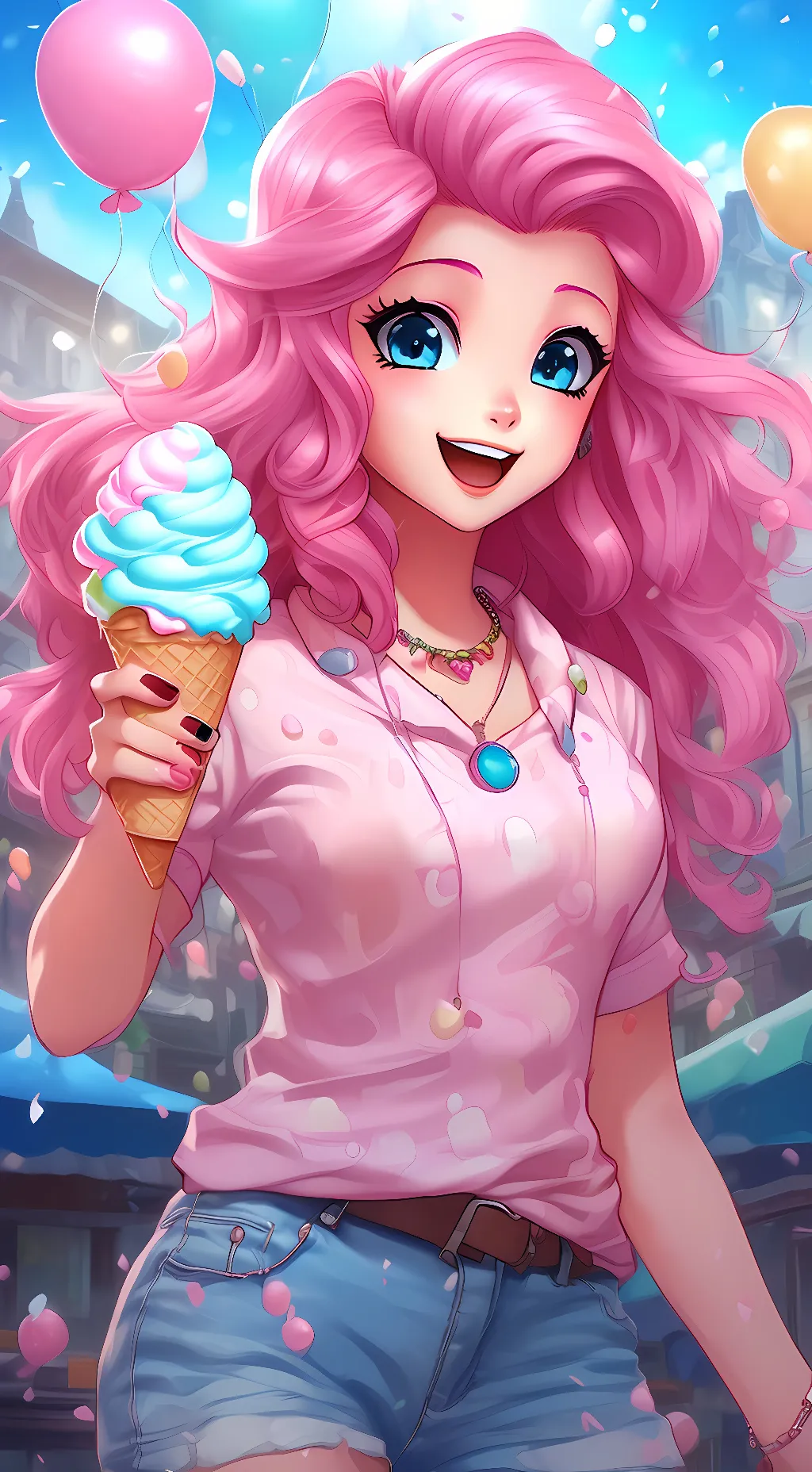 ai character: Pinkie Pie Human background