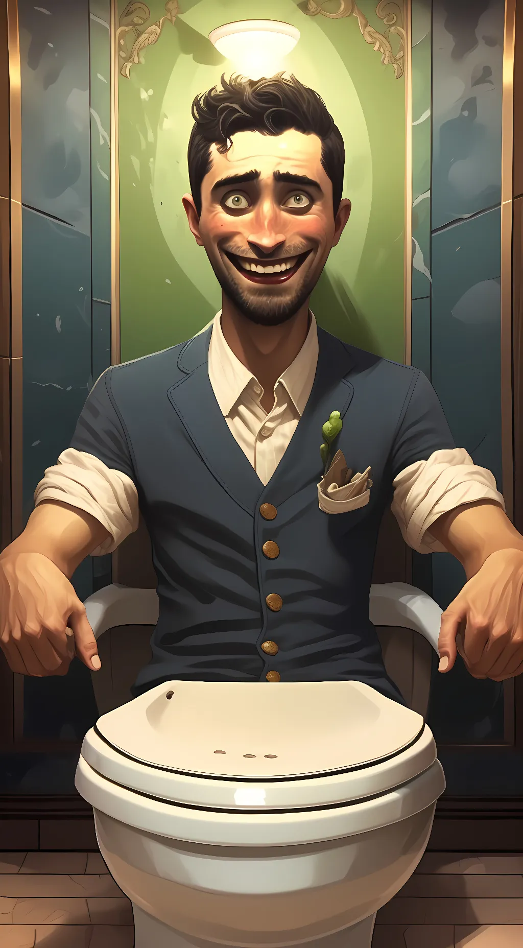 ai character: Skibidi toilet background