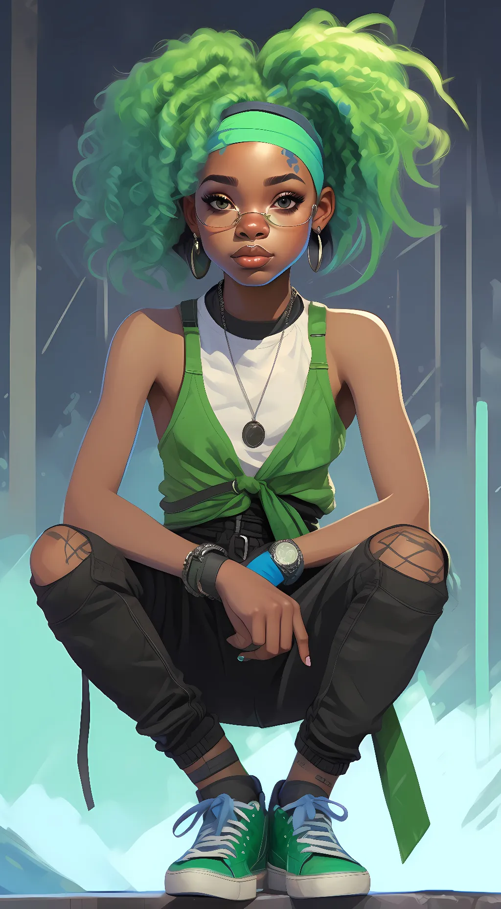 ai character: Rooba/rose background