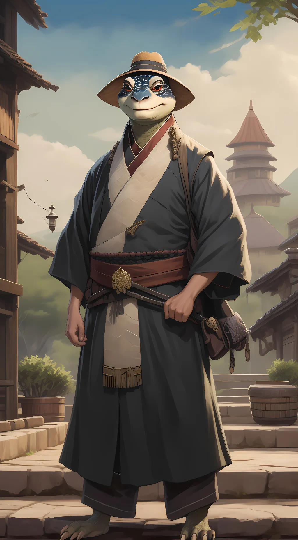 ai character: master oogway background