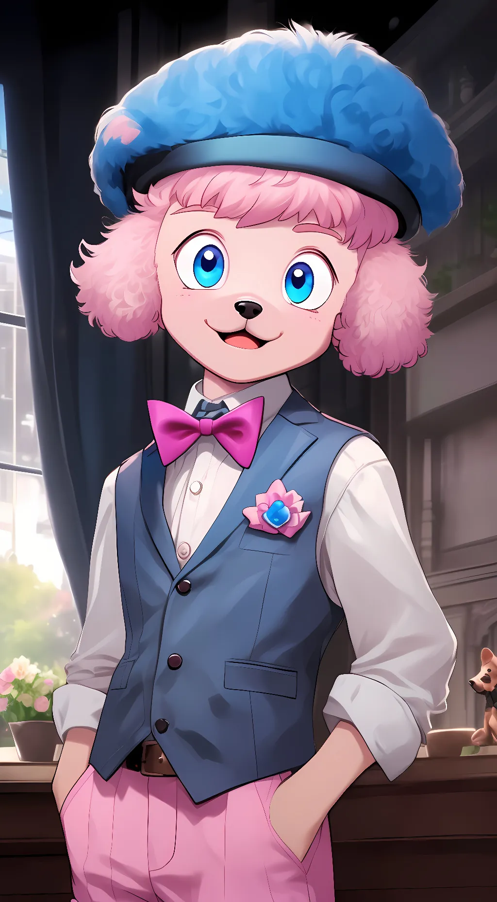 ai character: Pinku background