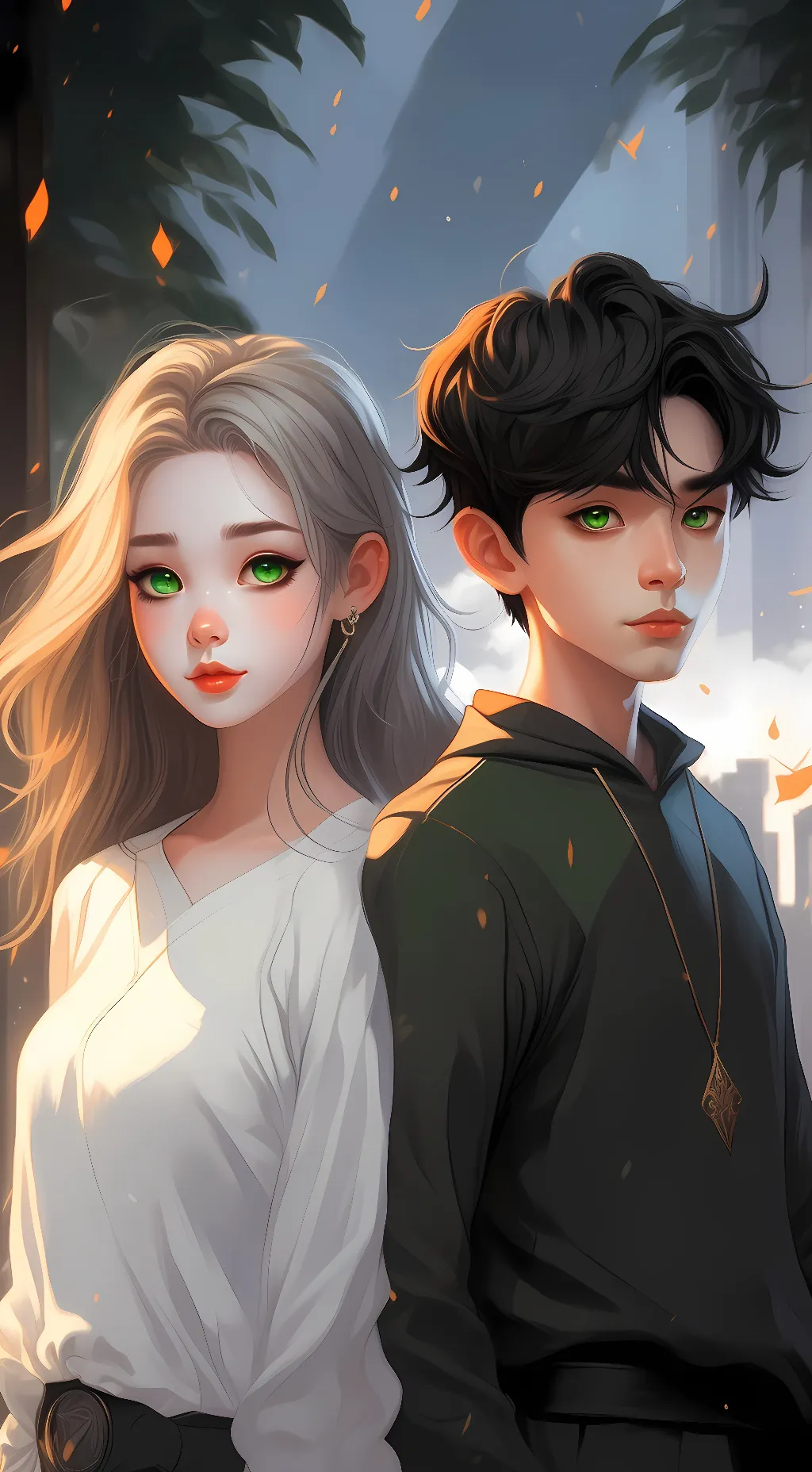 ai character: kally and Jason  background