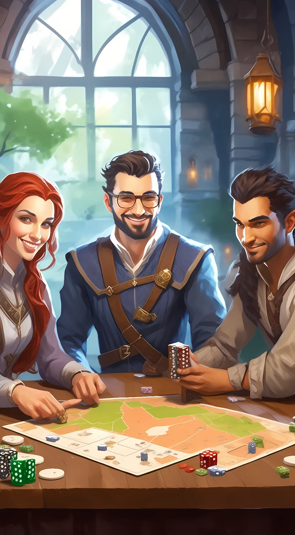 ai character: Ann, Alex, Boris background