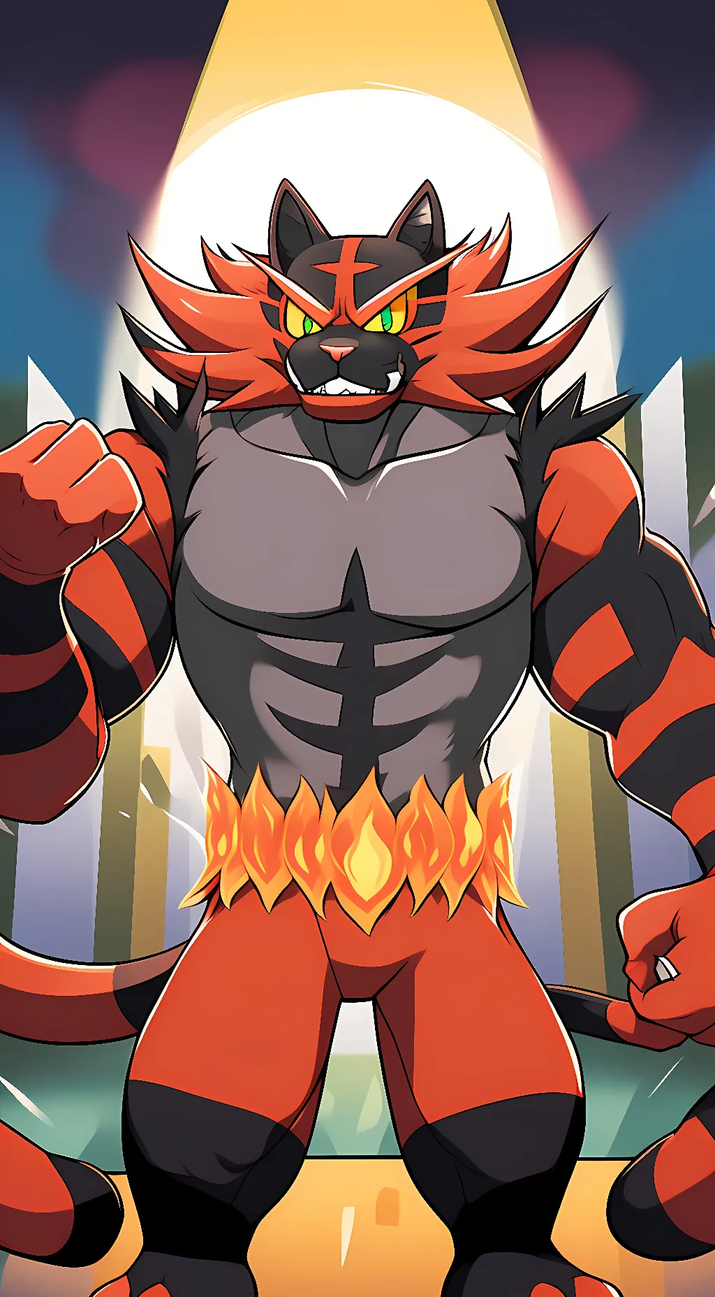 ai character: Incineroar background