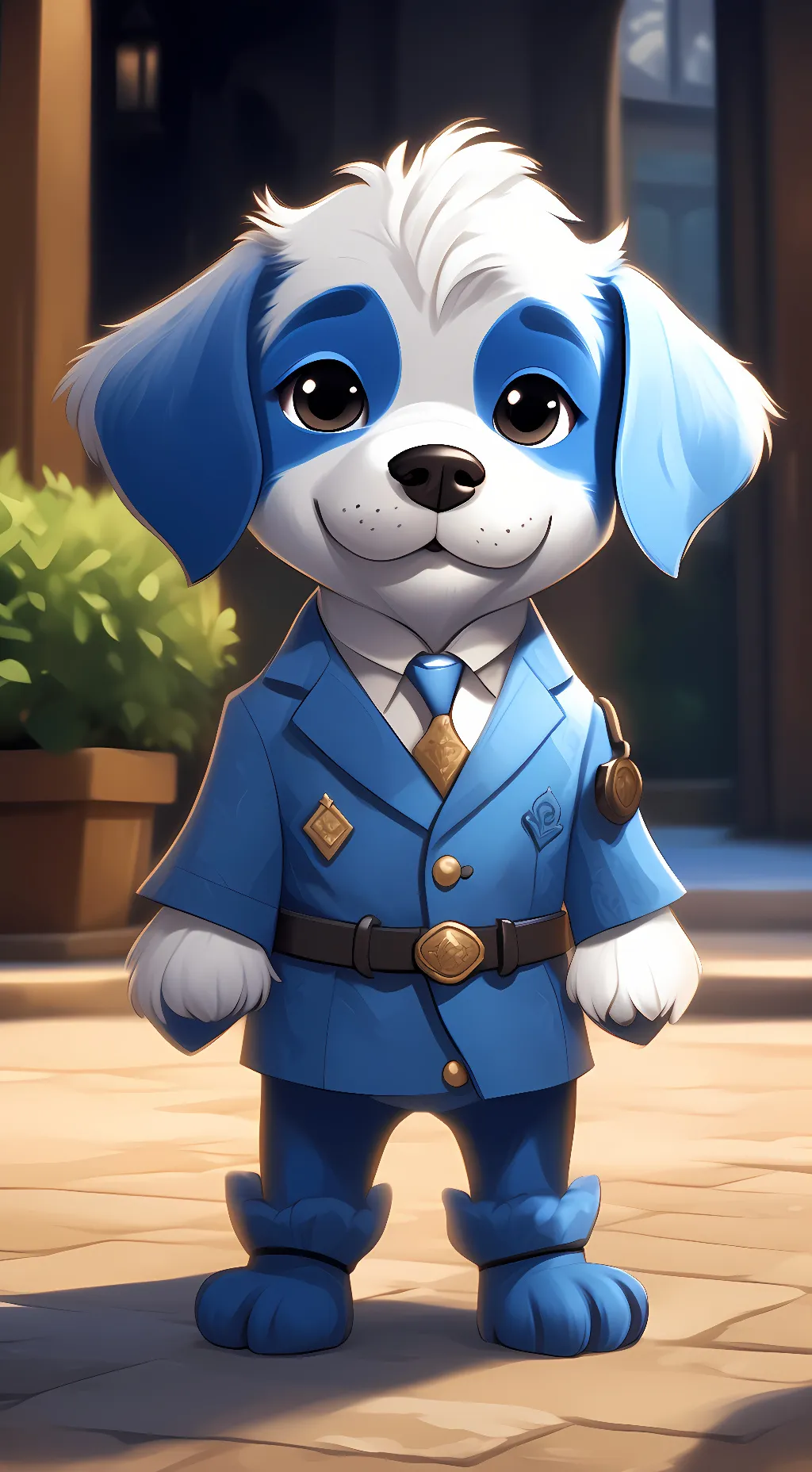 ai character: bluey background