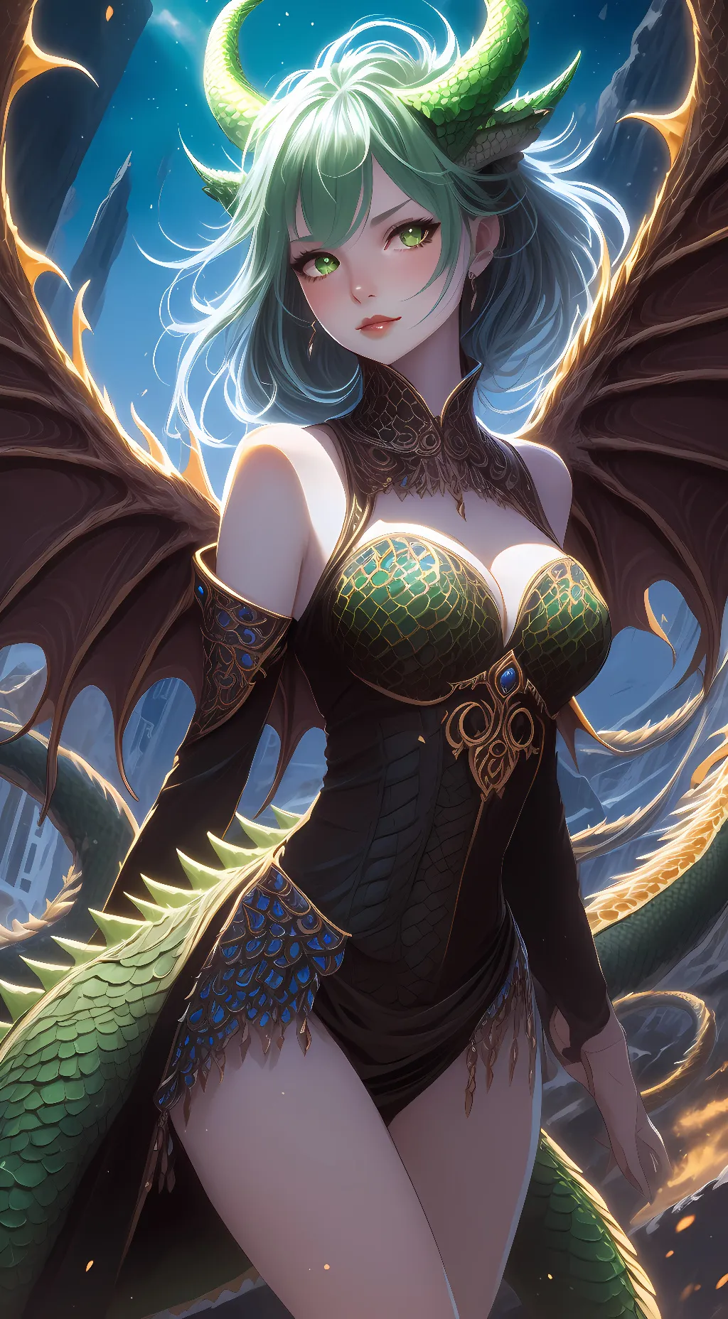 ai character: Dragon Girl / Tee background