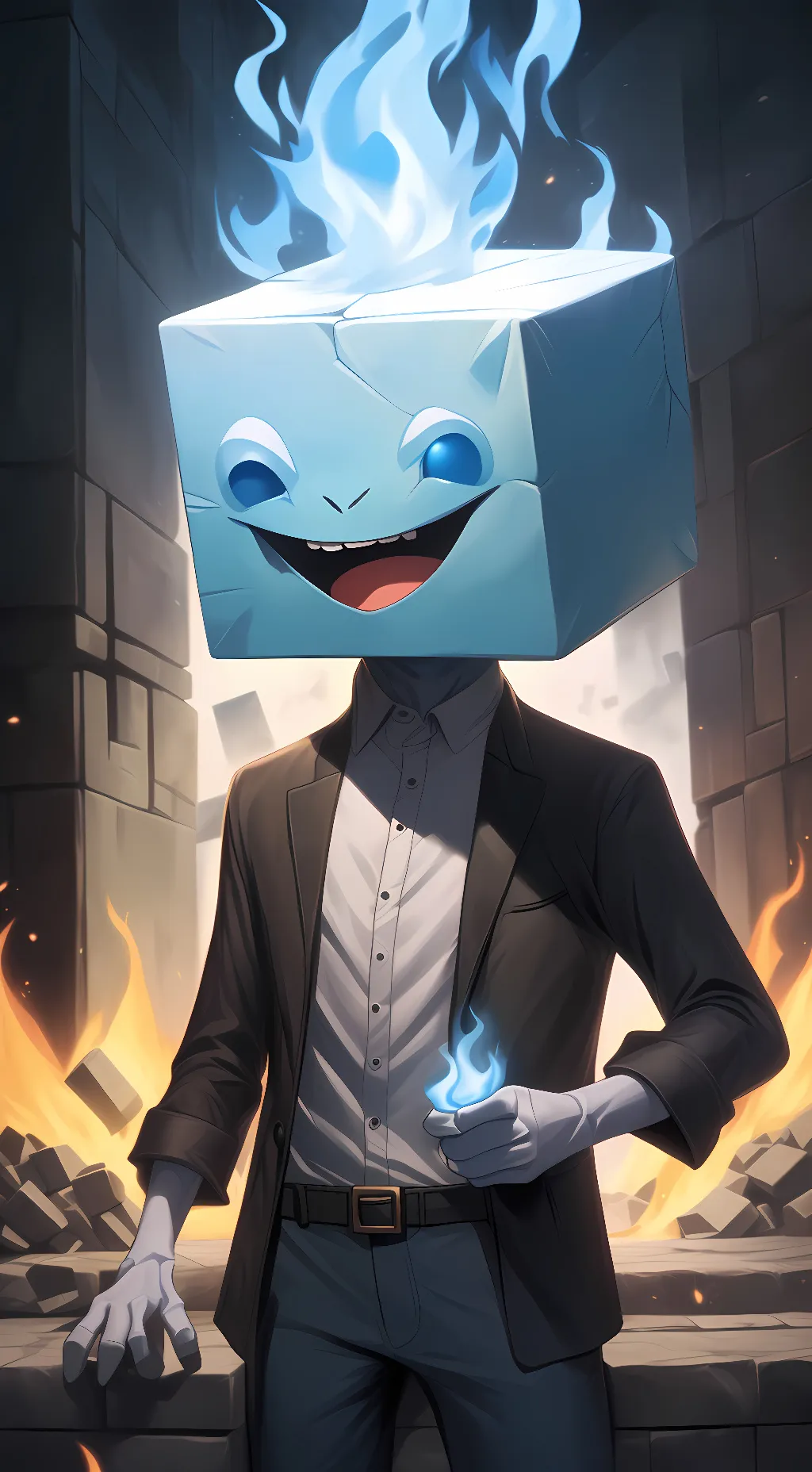 ai character: cube from jsab background