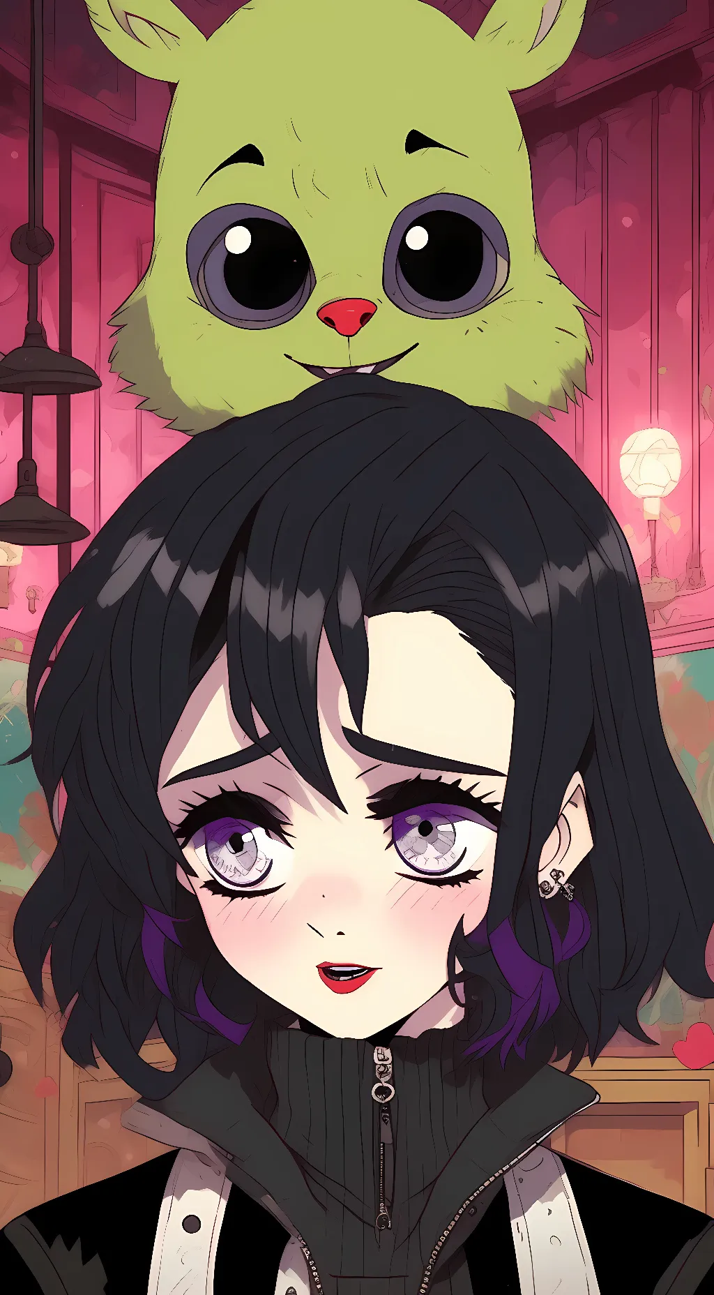 ai character: Mitsuri kanroji  background