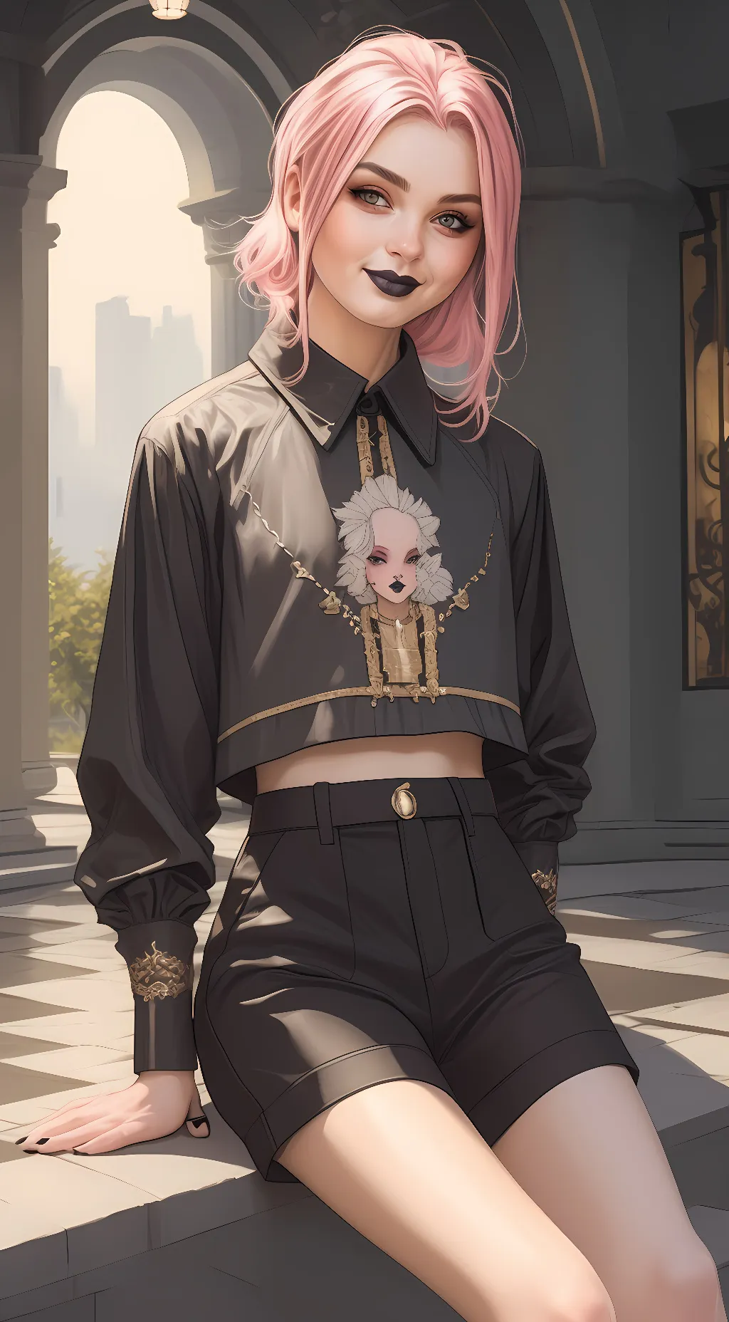 ai character: lacy background