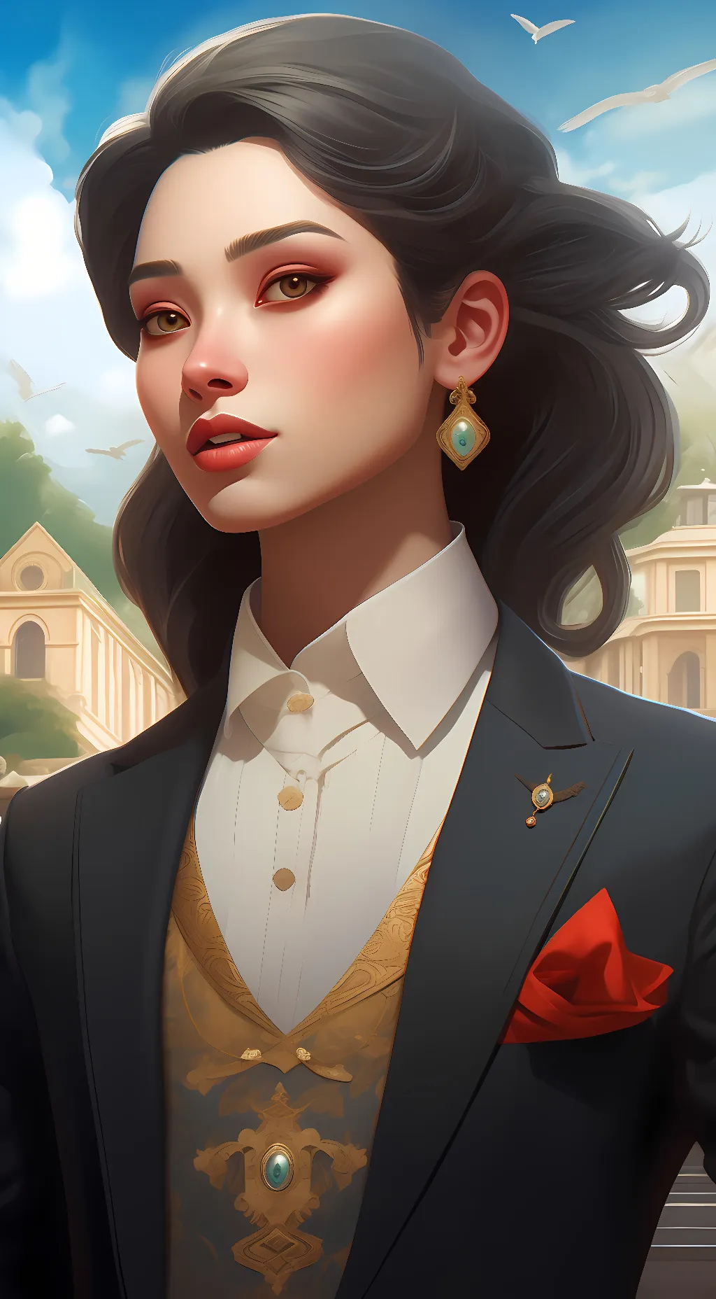 ai character: Queen Amber background