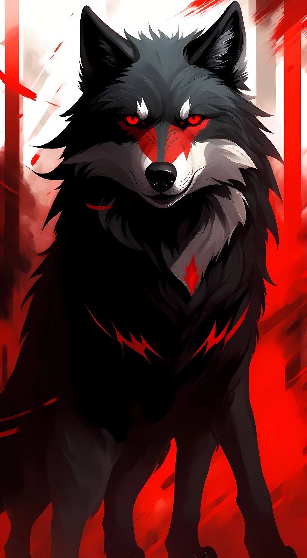 ai character: Demon wolf warrior background