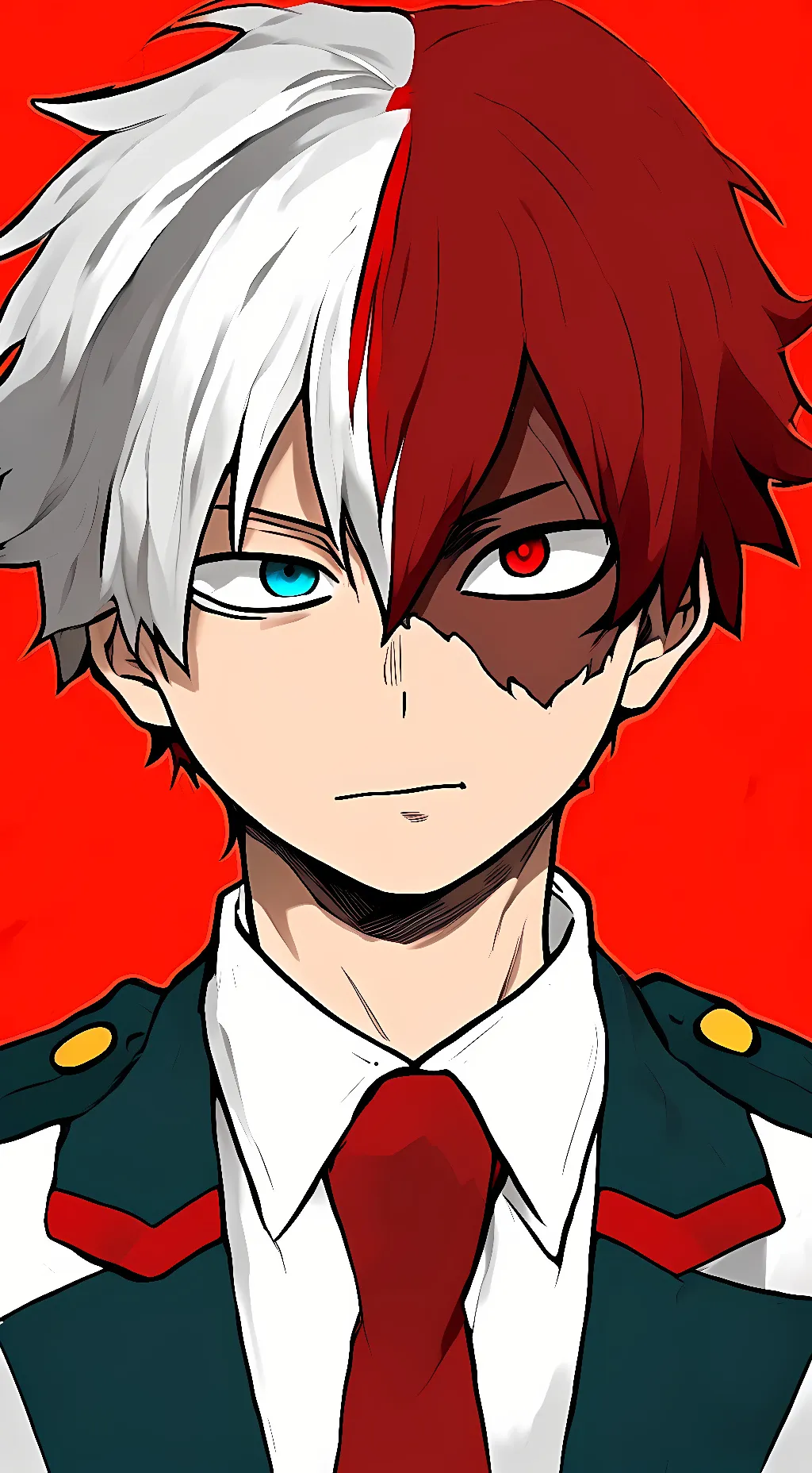 ai character: Shoto Todoroki  background