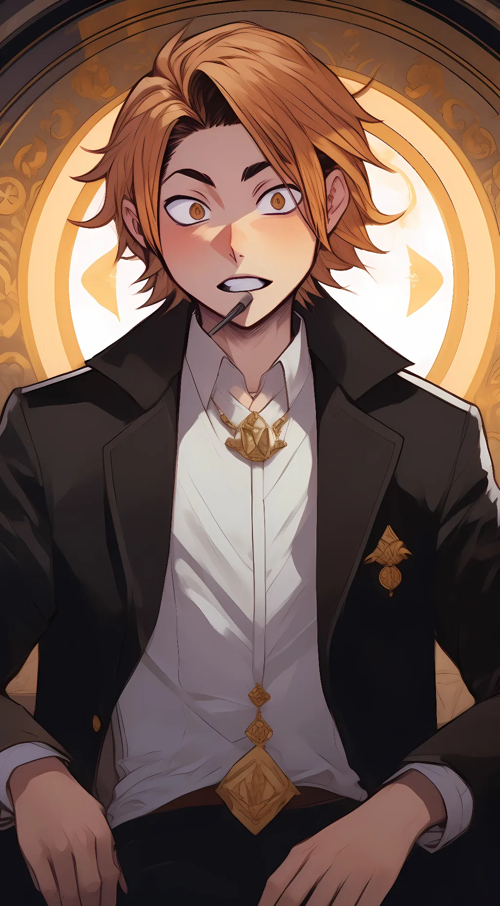 ai character: Denki Kaminari  background