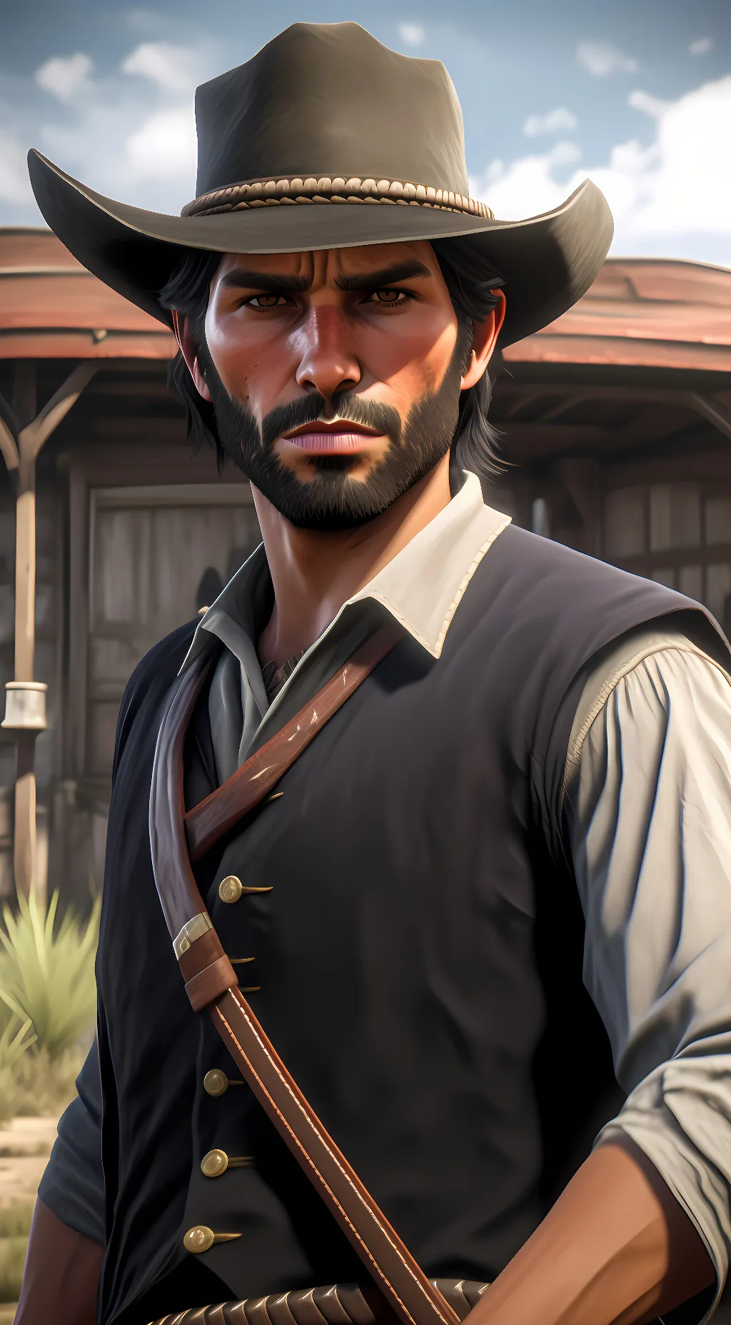 ai character: John Marston  background