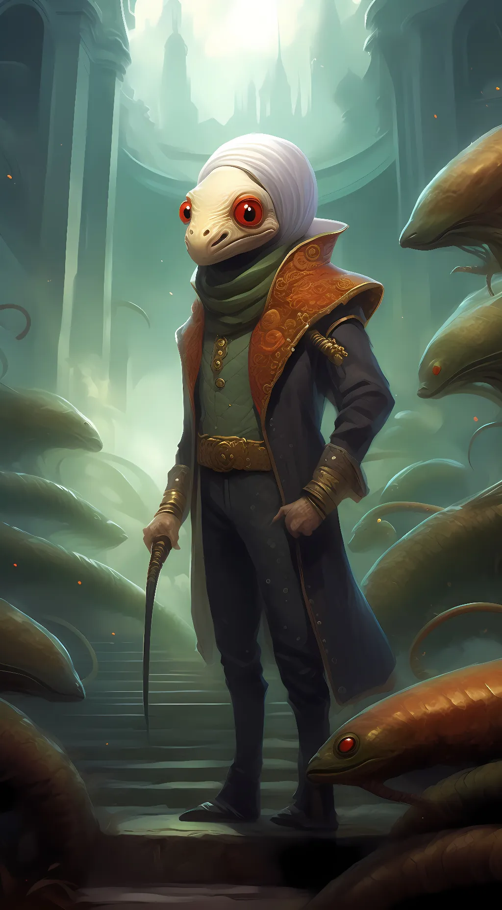 ai character: A worm parasite  background