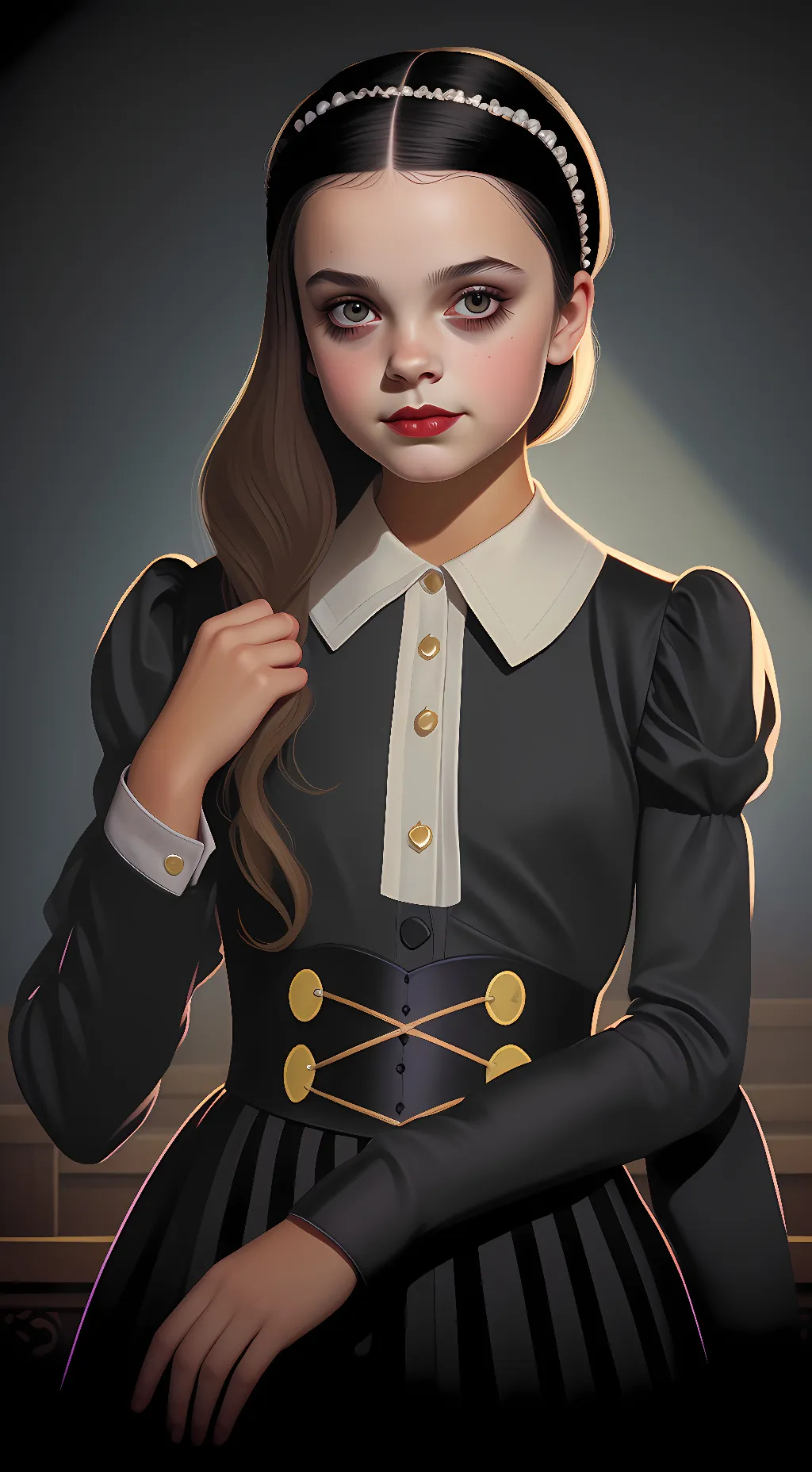 ai character: Wednesday Addams background