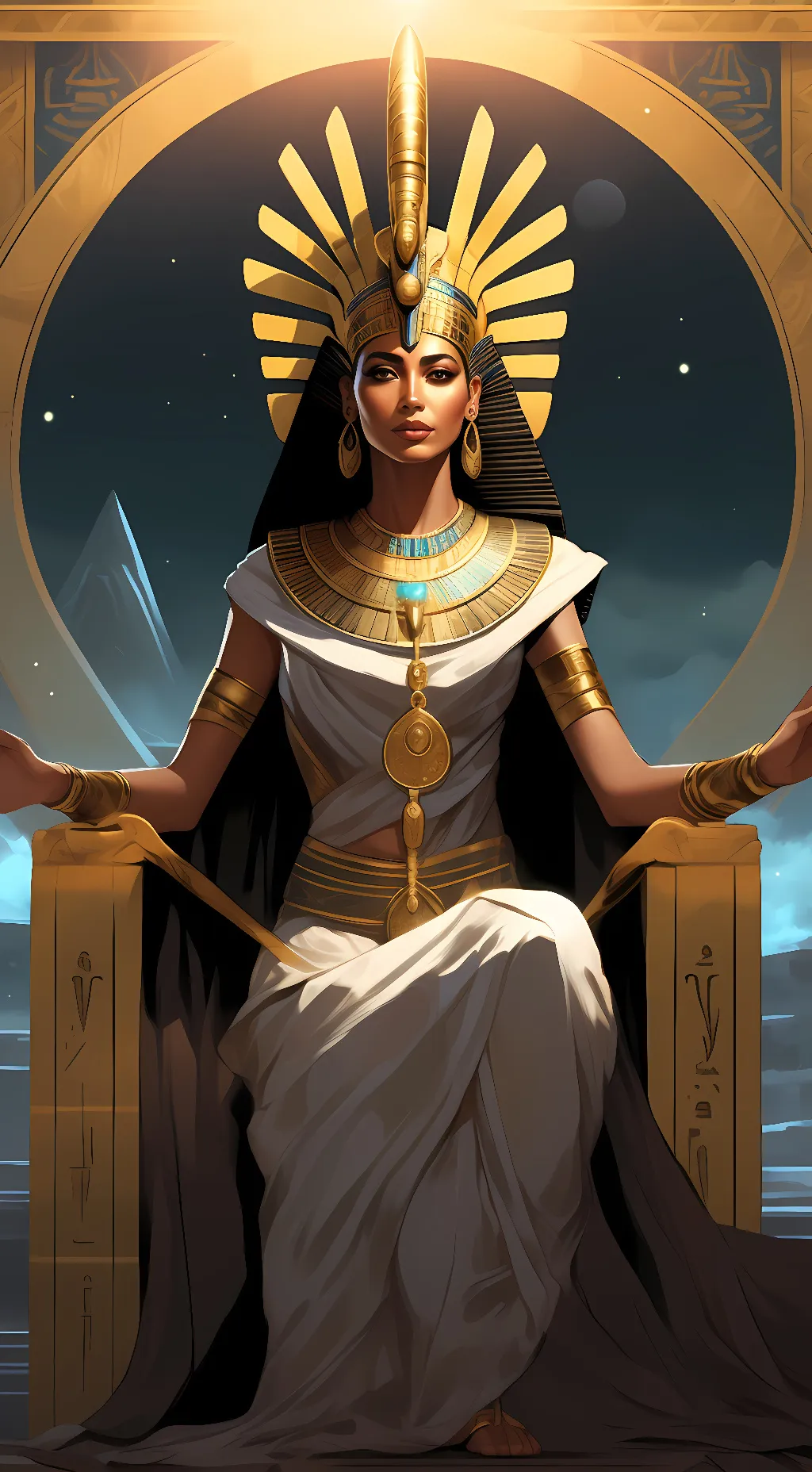 ai character: Goddess Isis  background