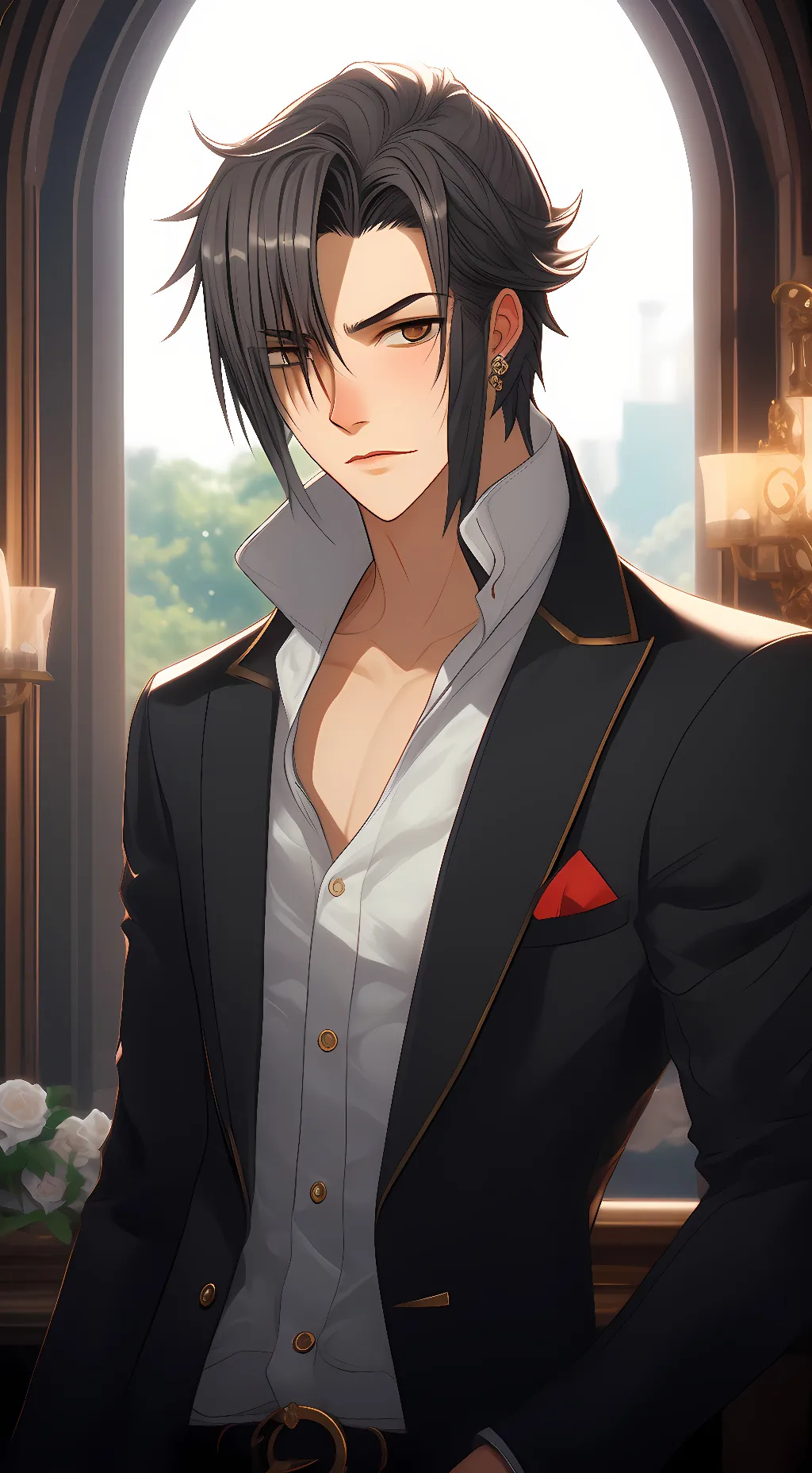 ai character: Gewndal/ Gewn background