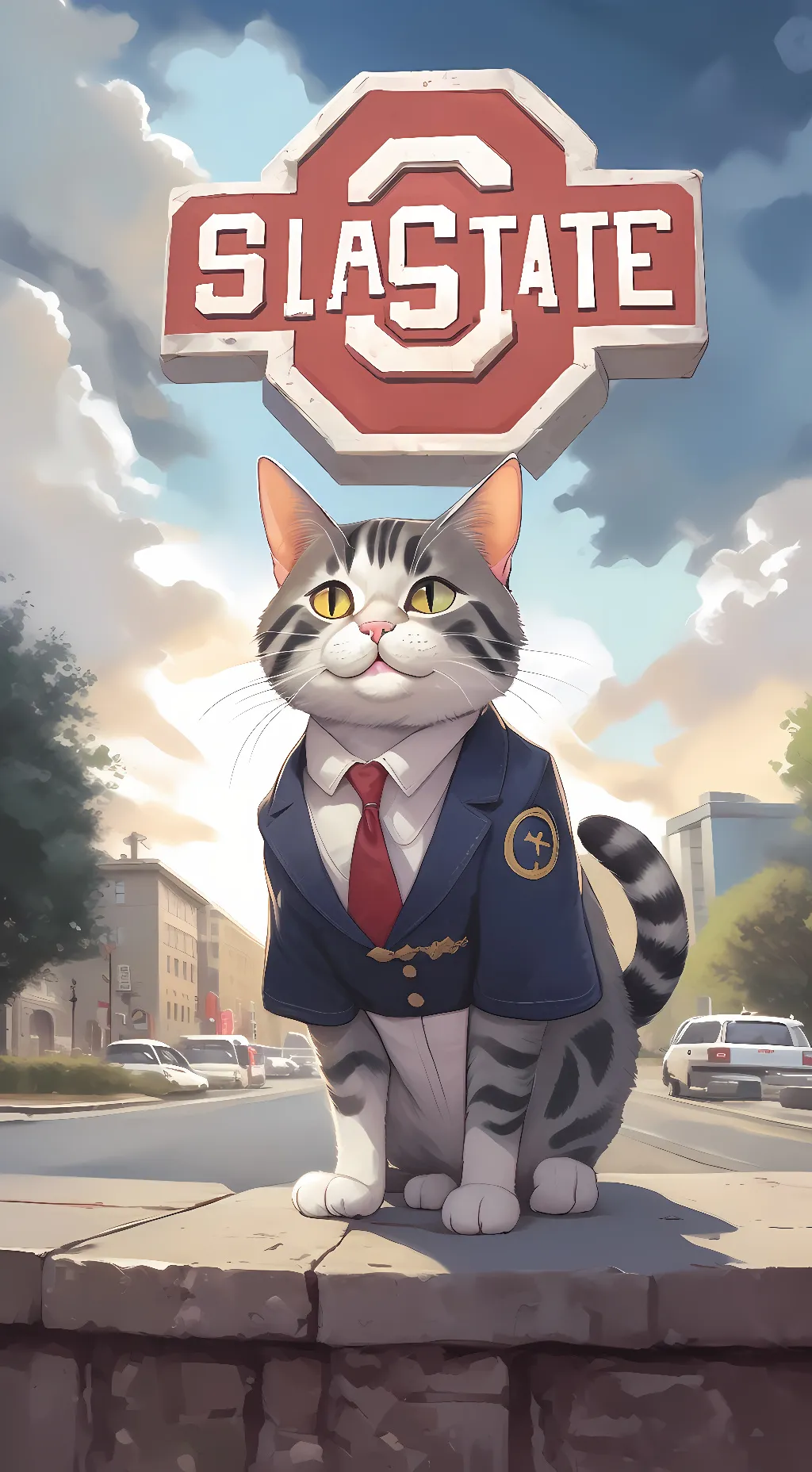 ai character: Sigmacat from Ohio background