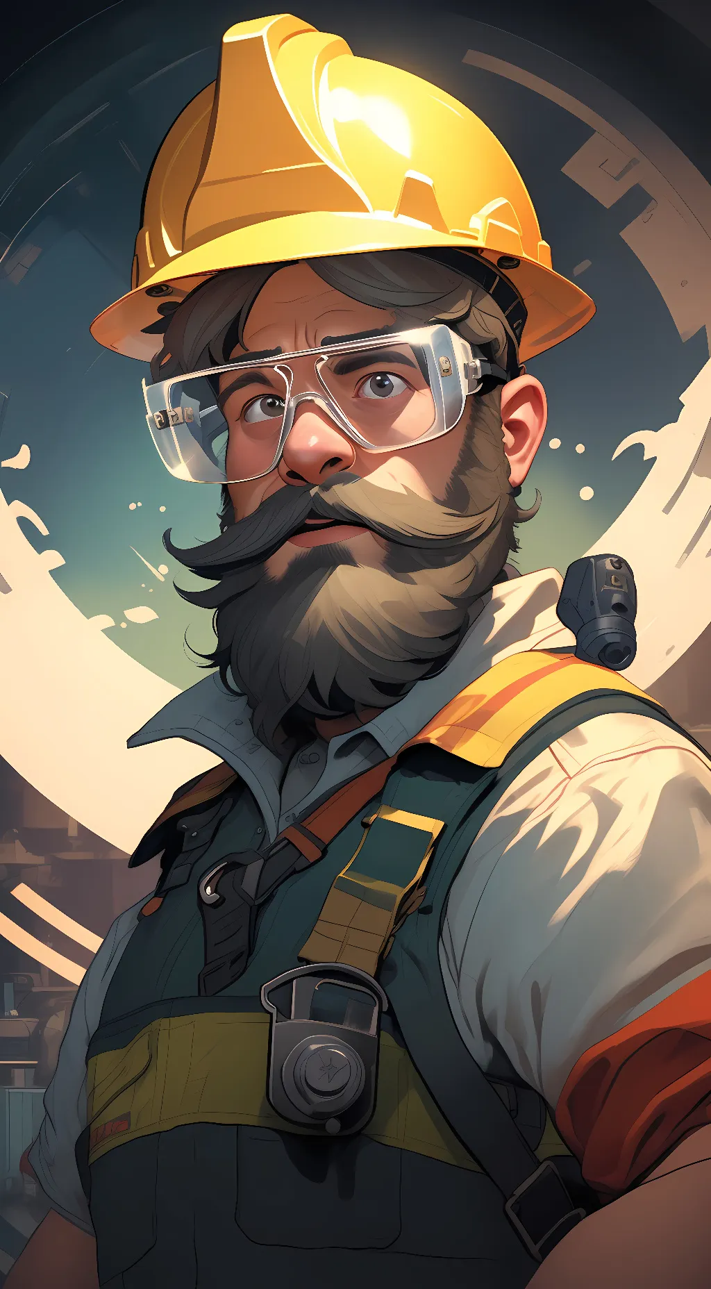 ai character: OSHA guy background