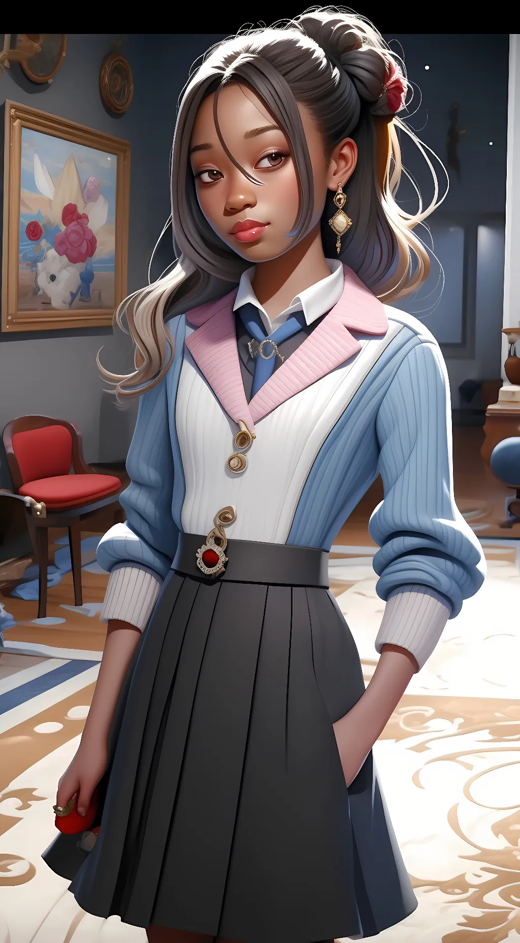 ai character: Hailey kimtin🫶🏾😁 background