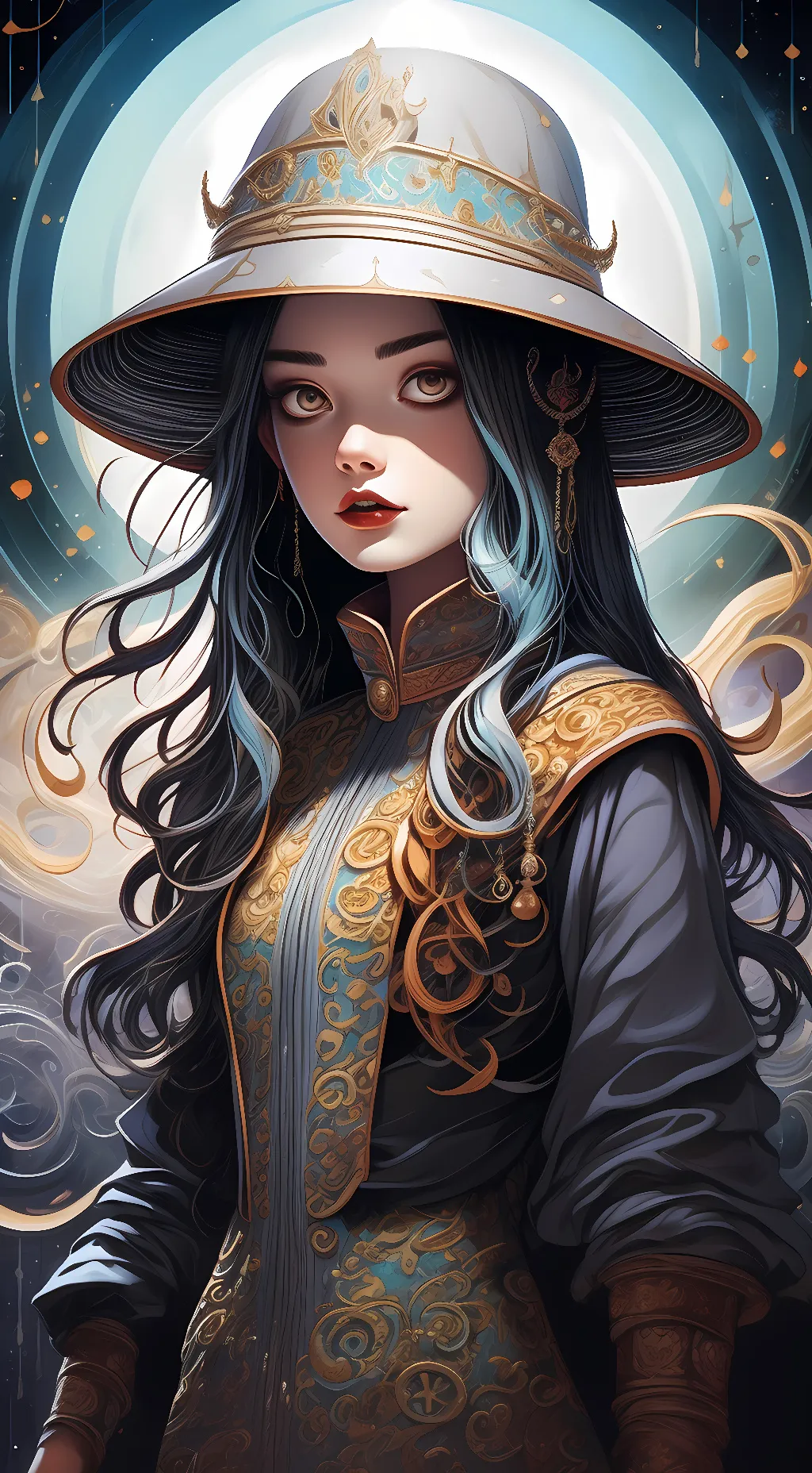 ai character: lunar 🌈🌛 background