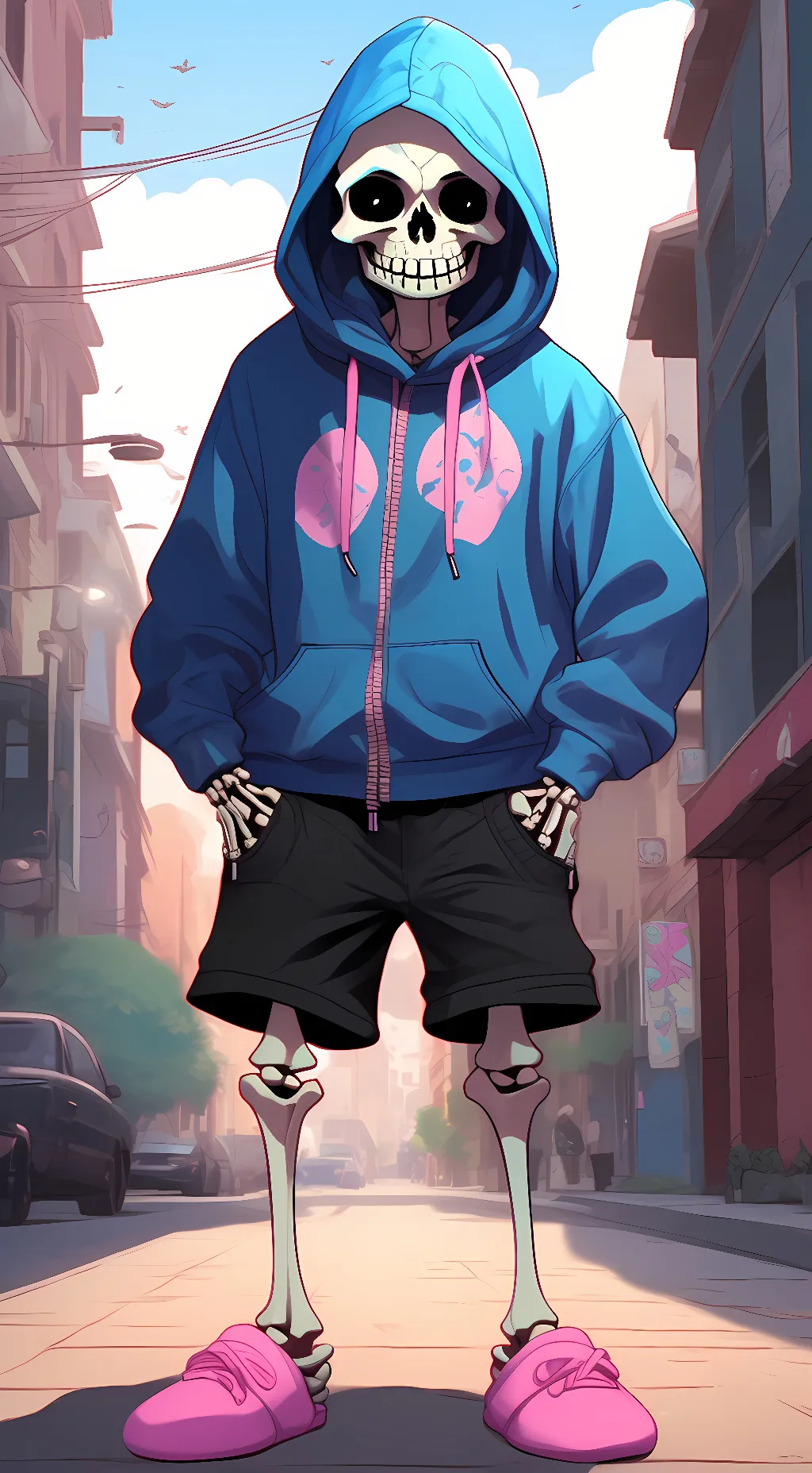 ai character: Sans the skeleton  background