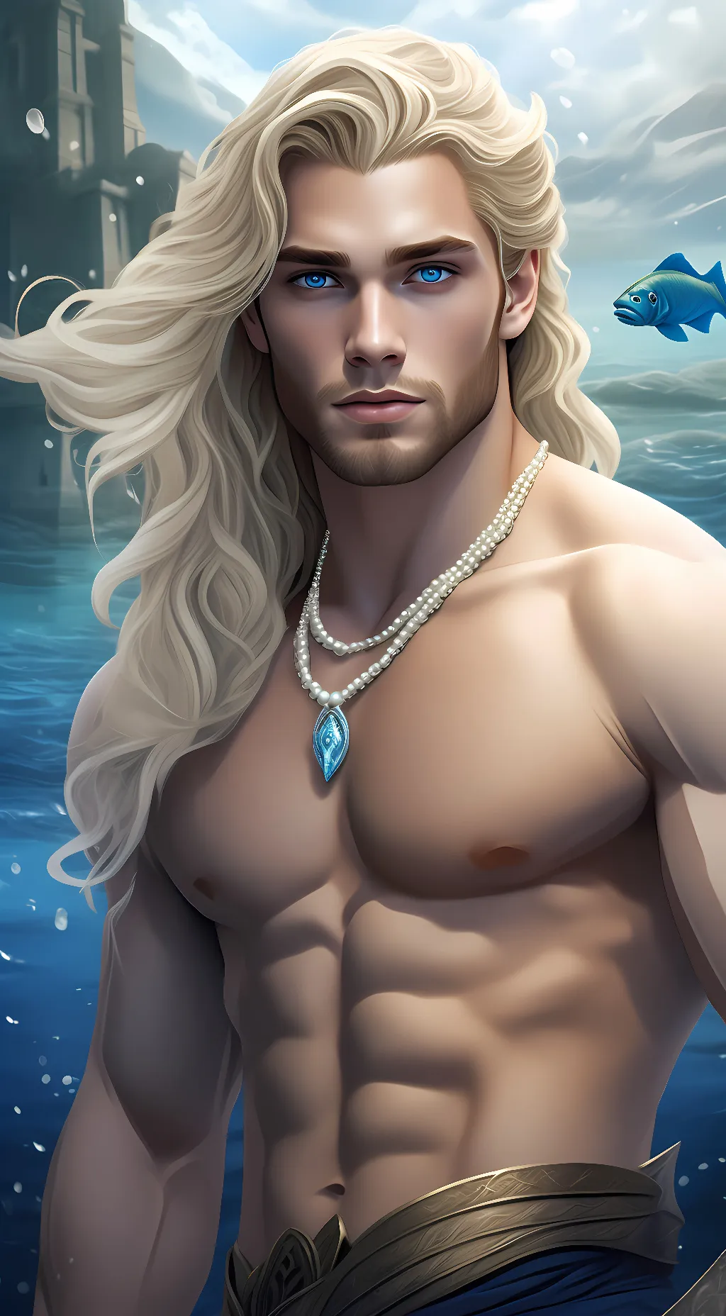 ai character: Poseidon background