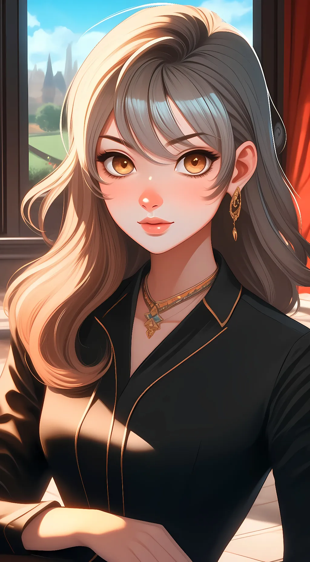 ai character: rose background