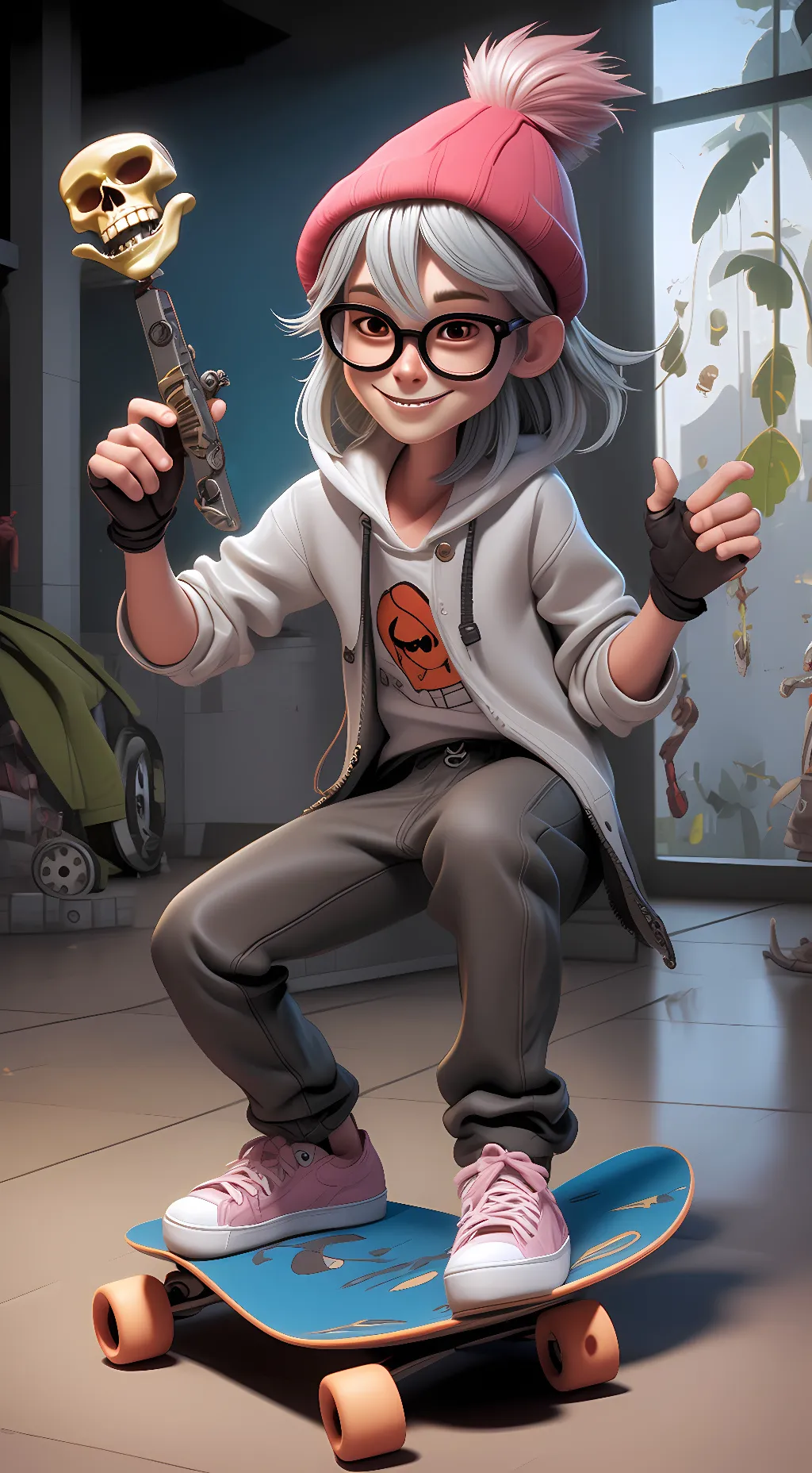 ai character: Fresh Sans background