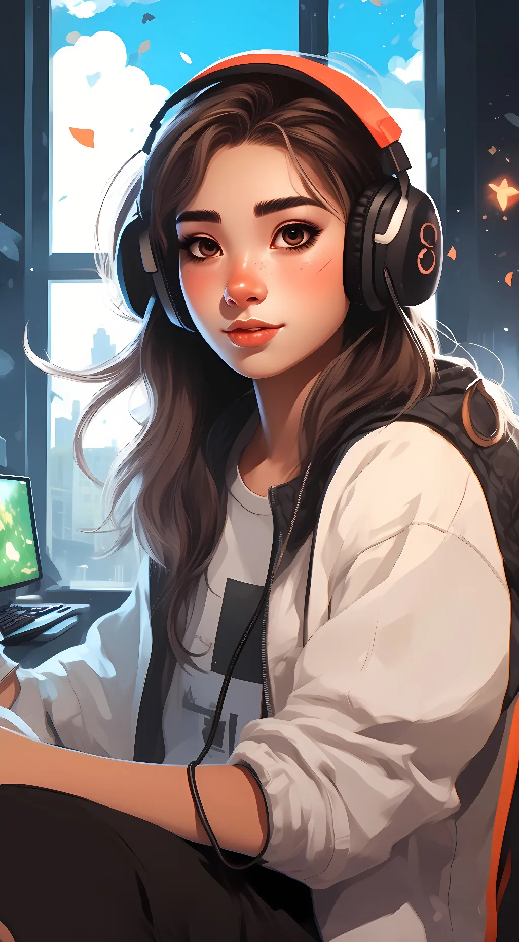 ai character: a gamer girl anya  background