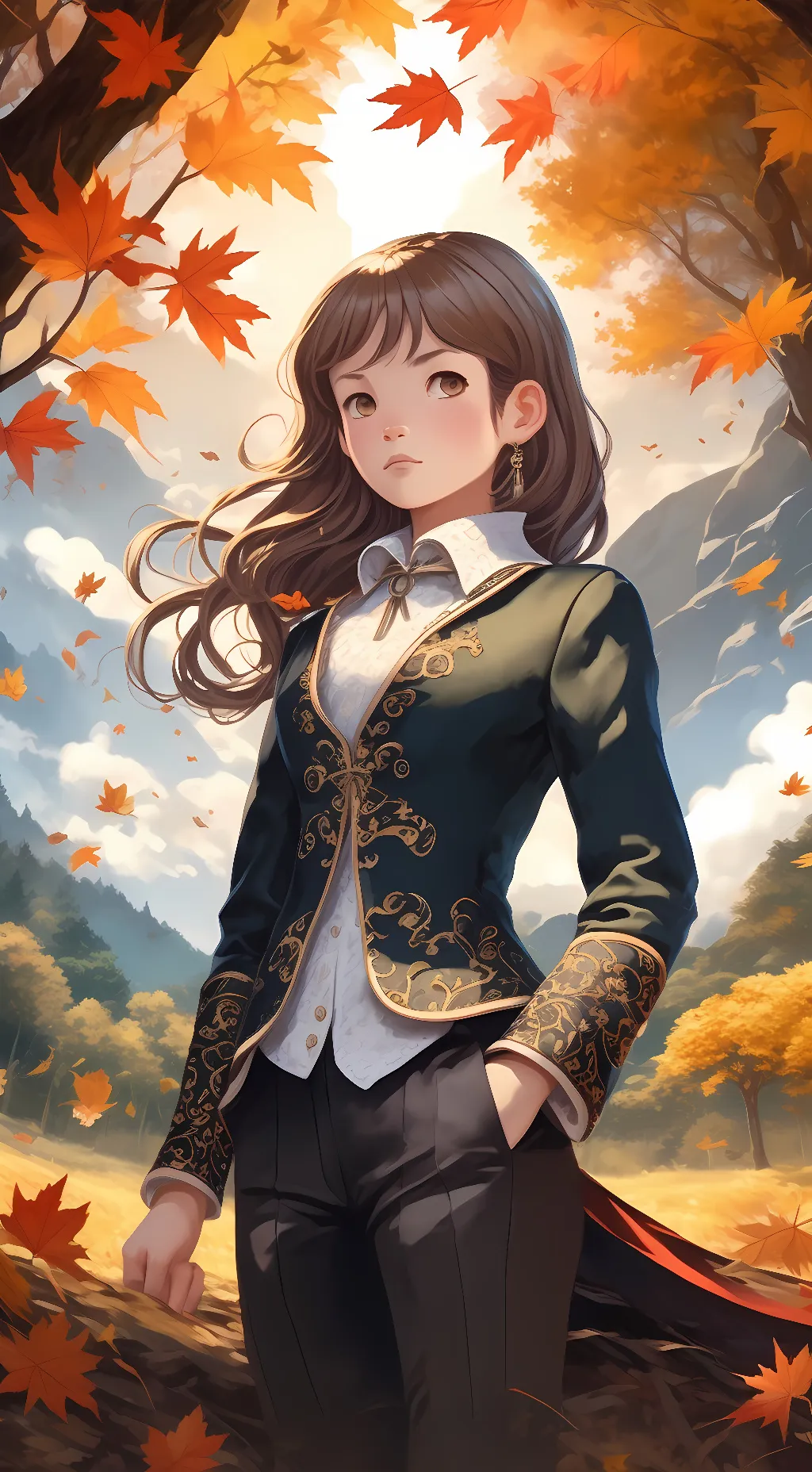 ai character: Autumn background